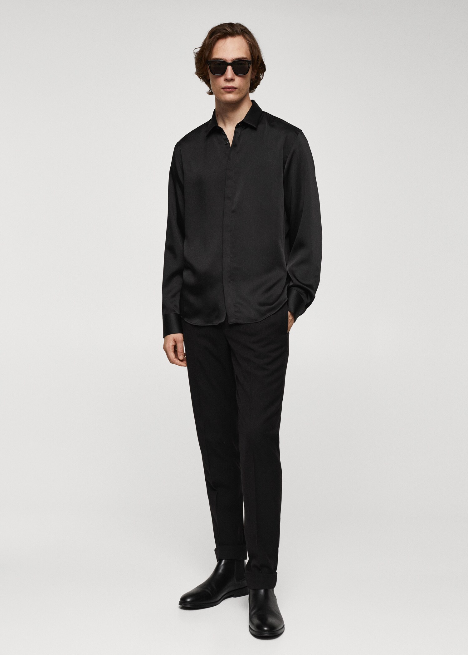 Satin finish flowy shirt - General plane