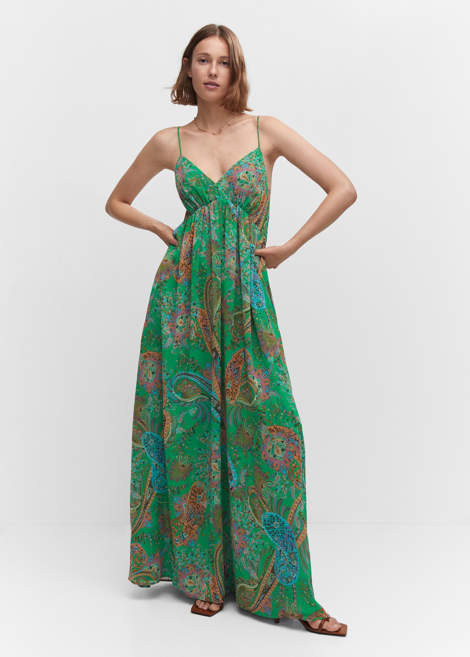 Open back printed dress - General plane