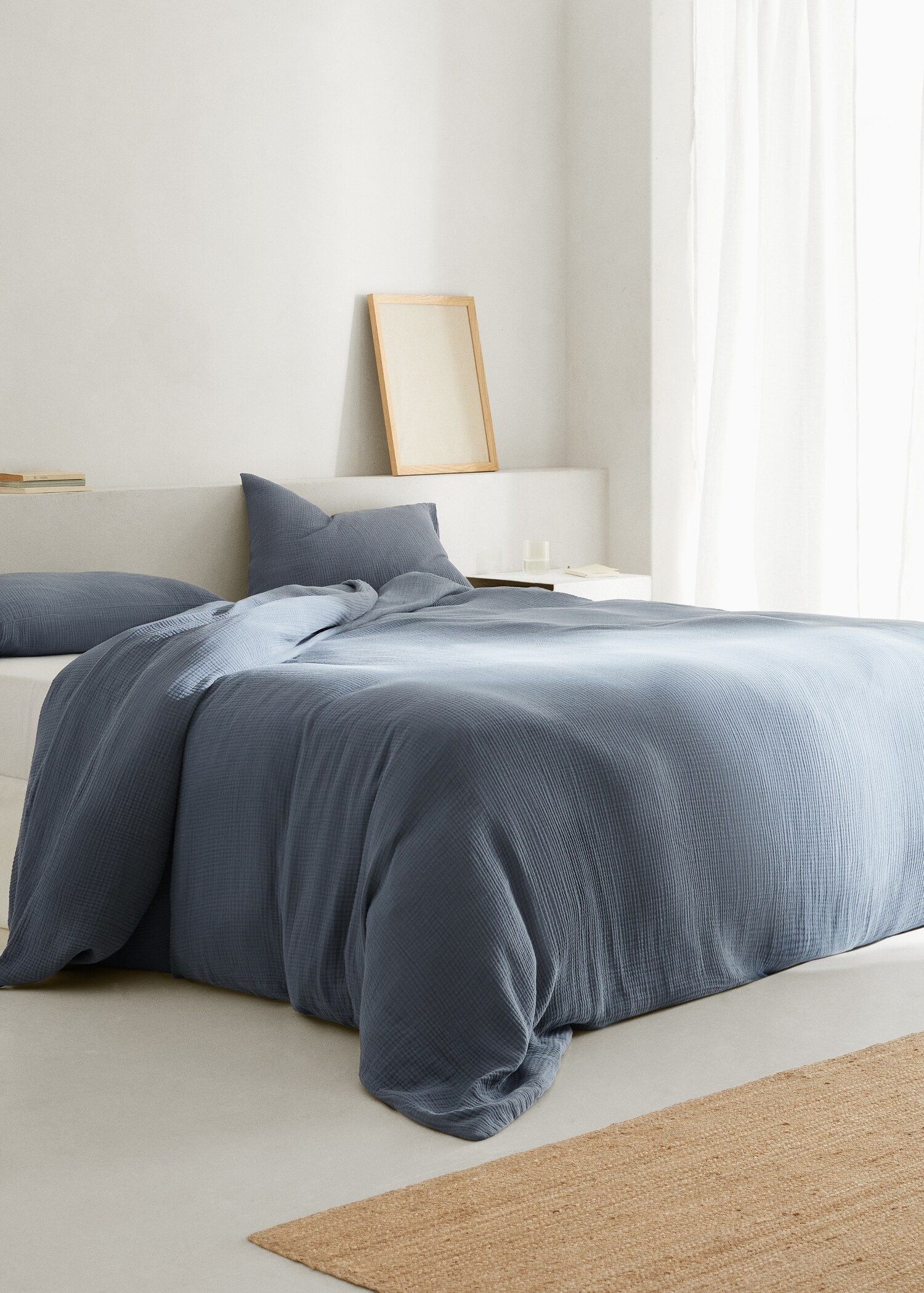 Cotton gauze duvet cover single bed - General plane