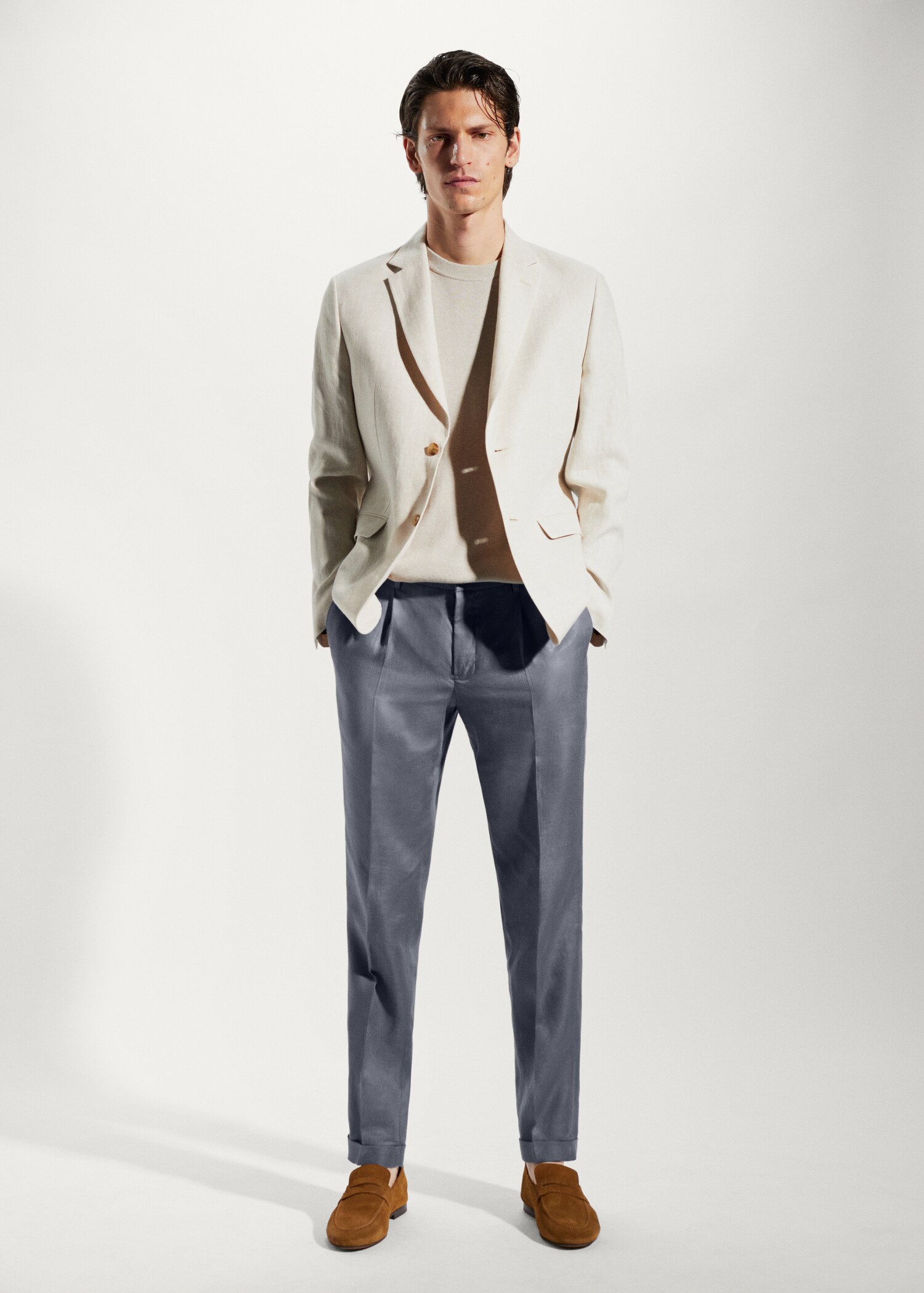 Pantalón 100% lino regular fit - Plano general