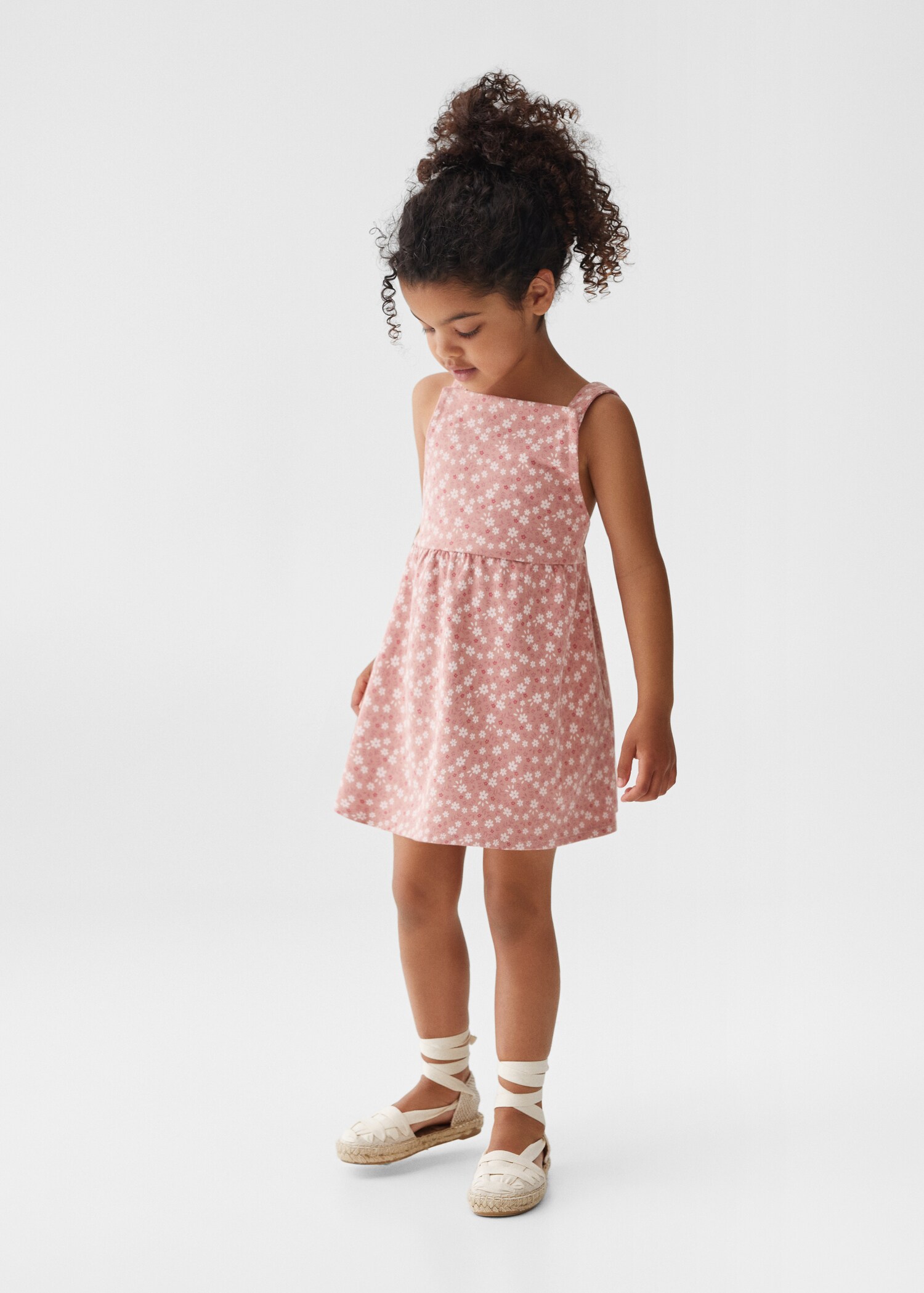 Floral cotton pinafore dress - General plane