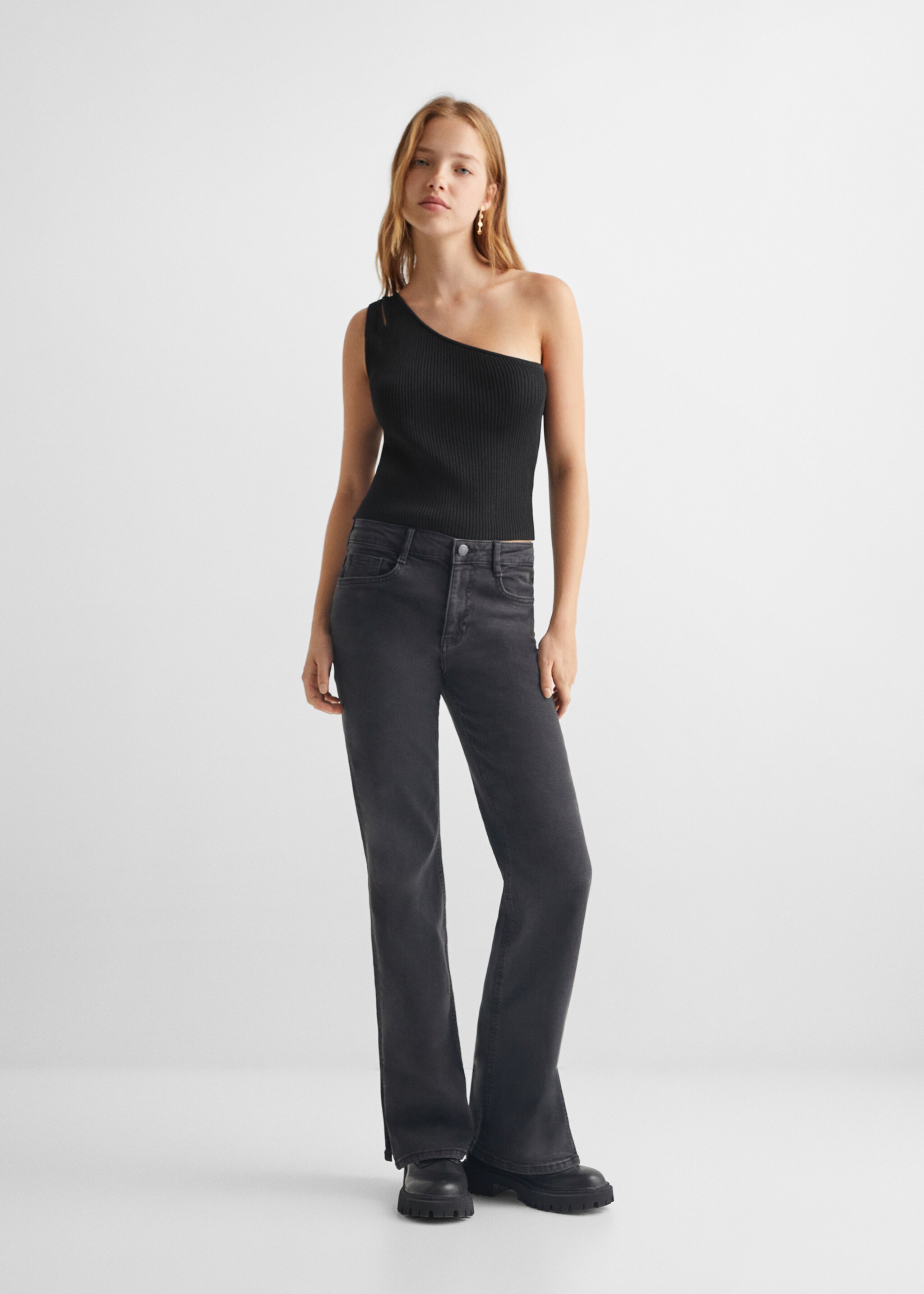 Asymmetrische crop top - Overzichtstekening