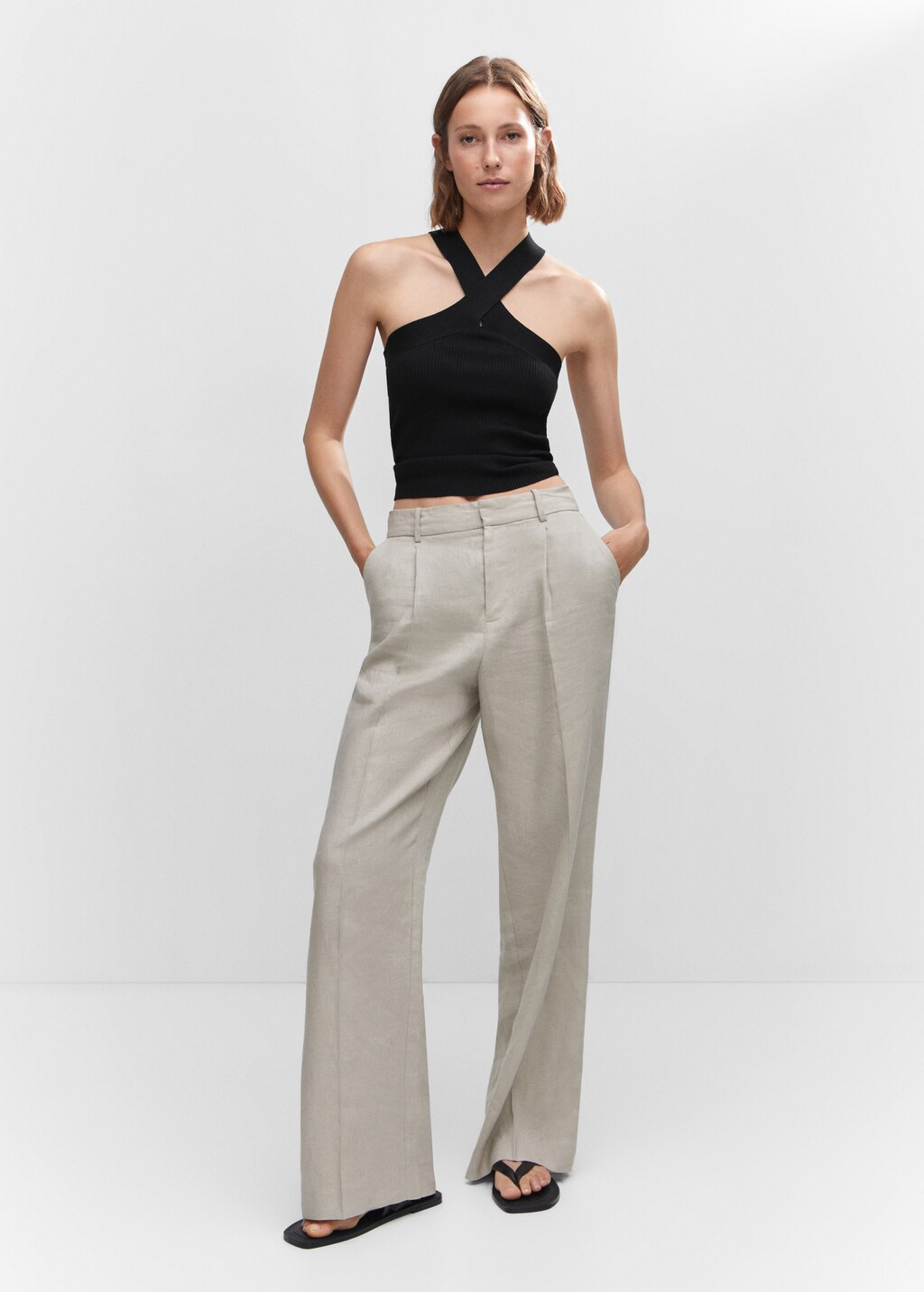 Halter-neck knitted top - Women | MANGO OUTLET USA