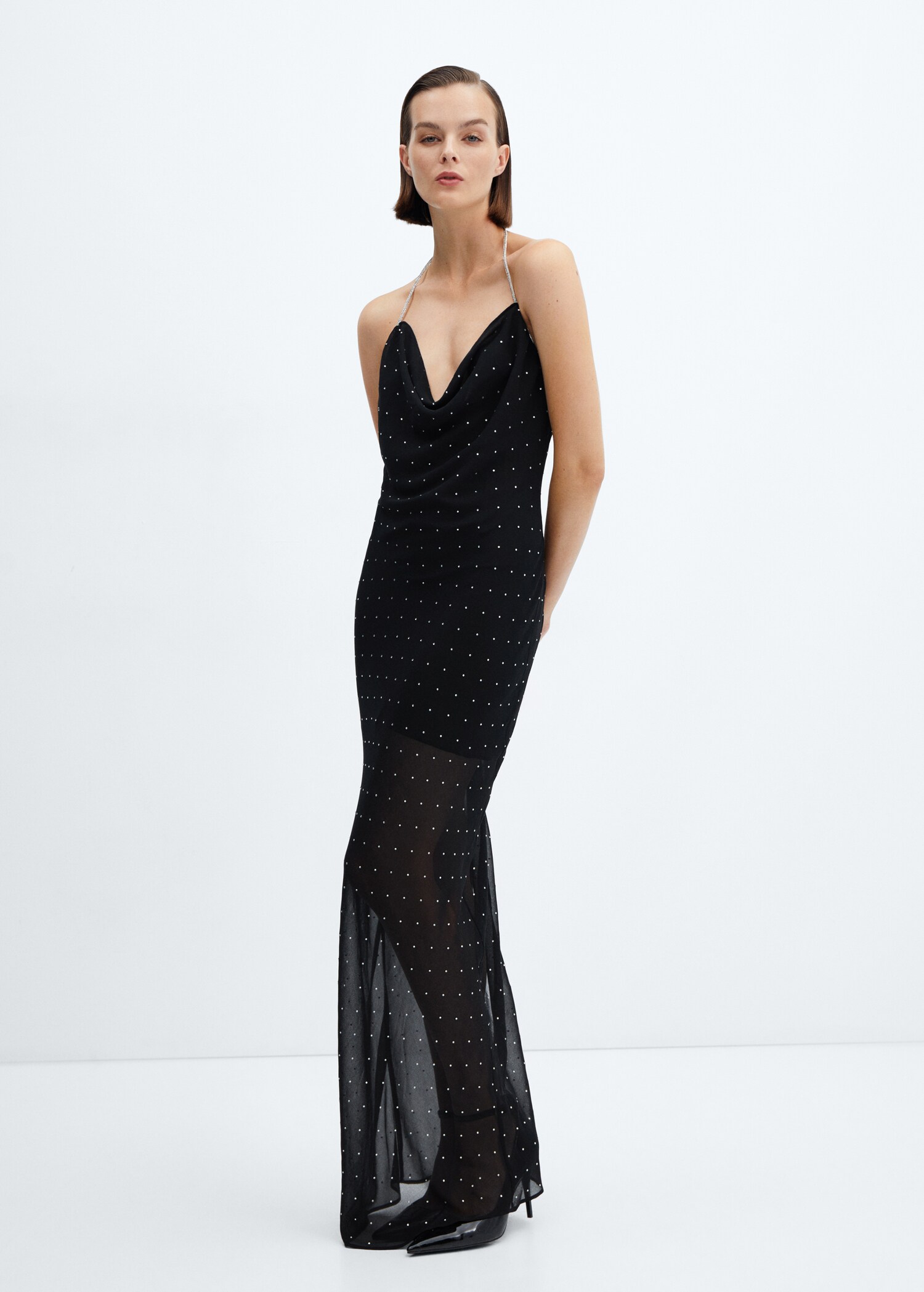 Strasskleid mit drapiertem Ausschnitt - Allgemeine Ansicht