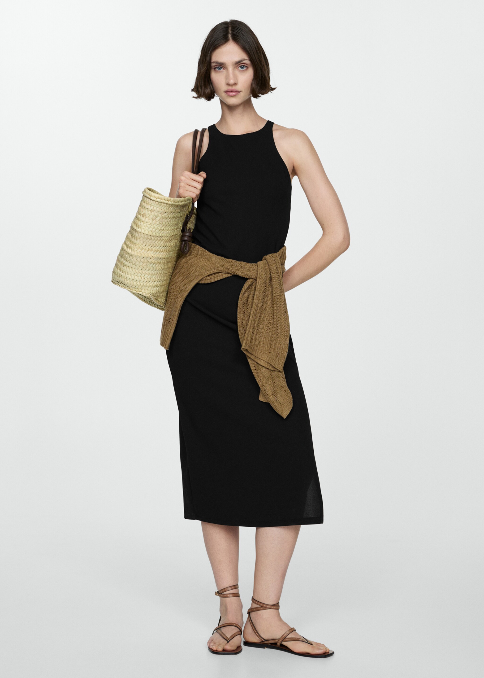 Midi-Kleid mit Schlitz - Allgemeine Ansicht