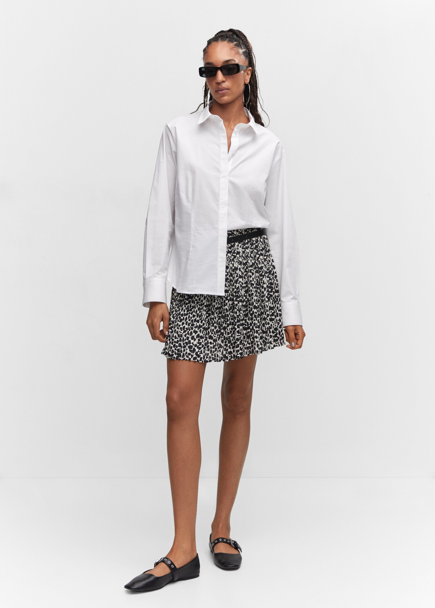 Printed pleated miniskirt - General plane