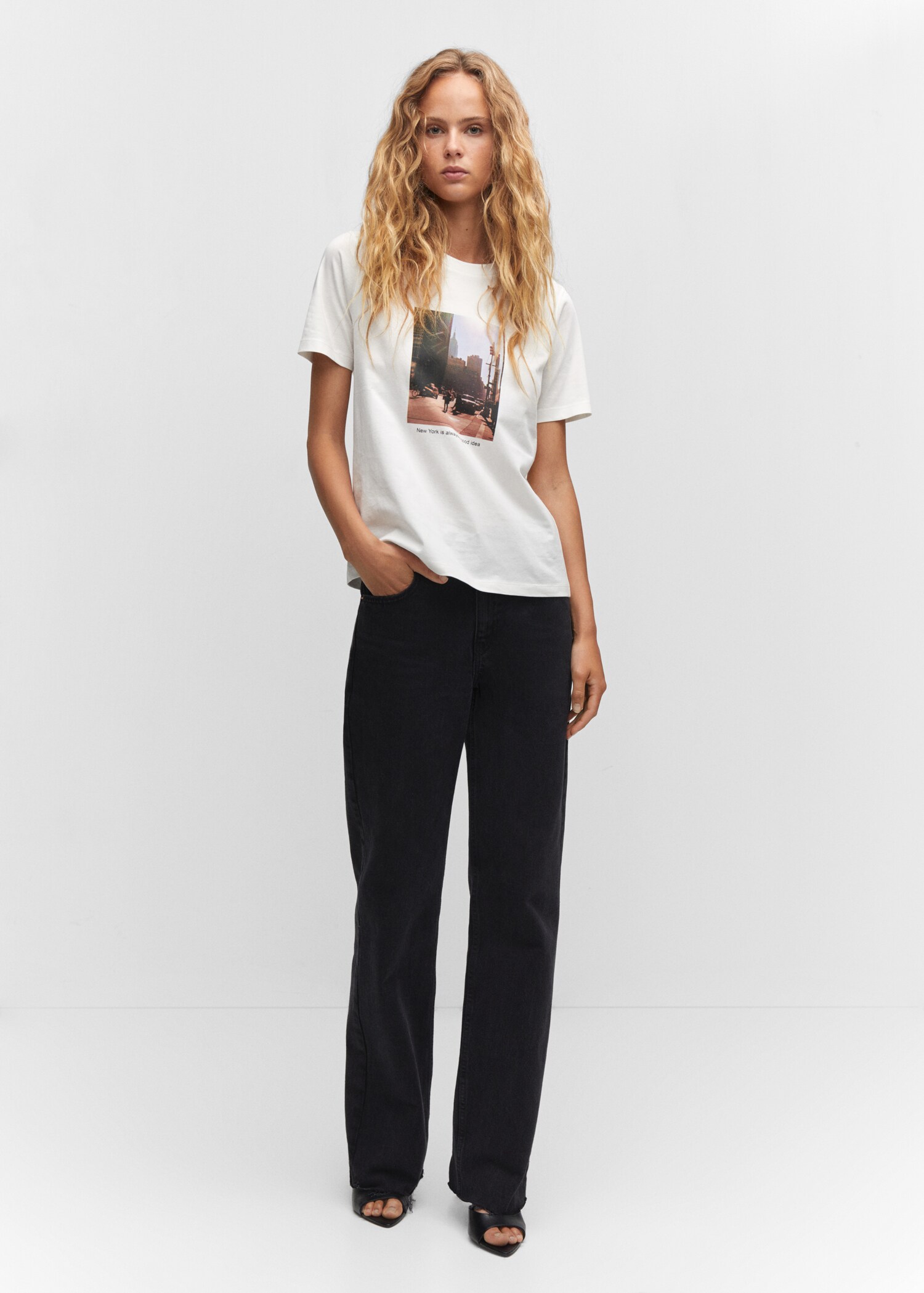 Printed cotton-blend T-shirt - General plane