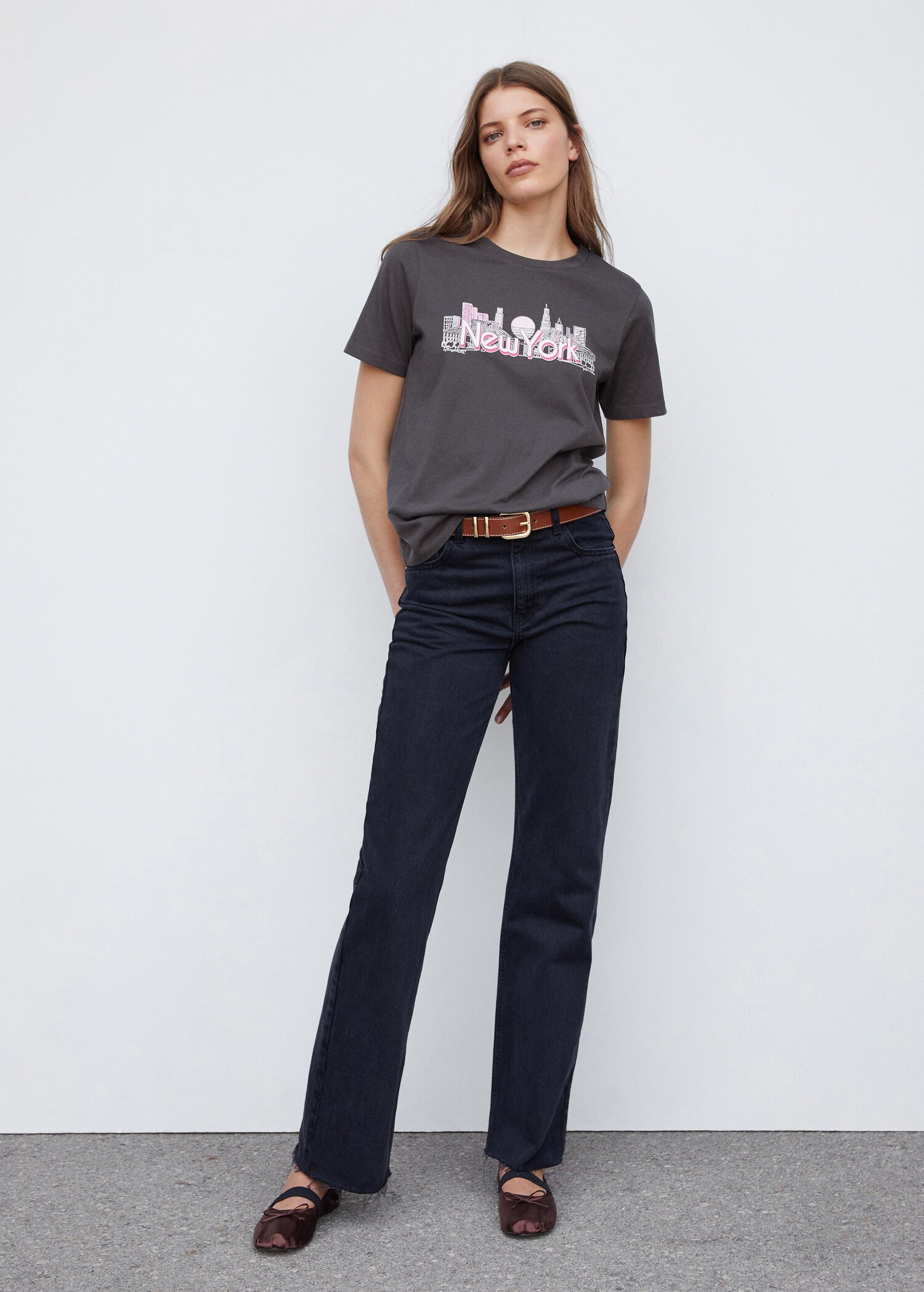 Printed cotton-blend T-shirt - General plane