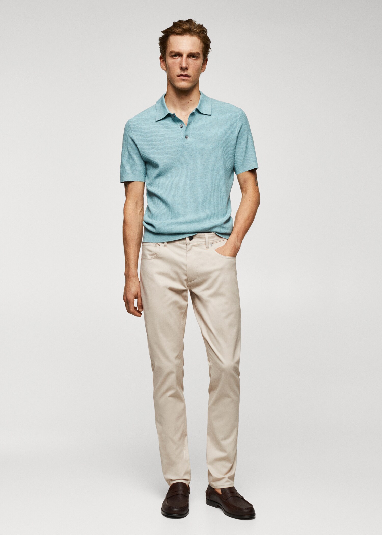 Pantaloni slim fit cotone twill - Piano generale