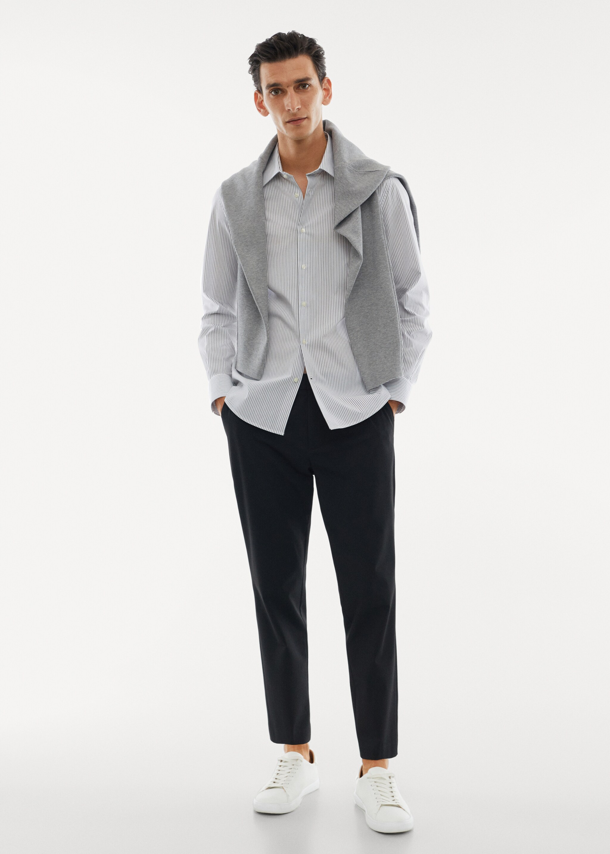 Slim fit pamučna rastezljiva košulja - Opći prikaz