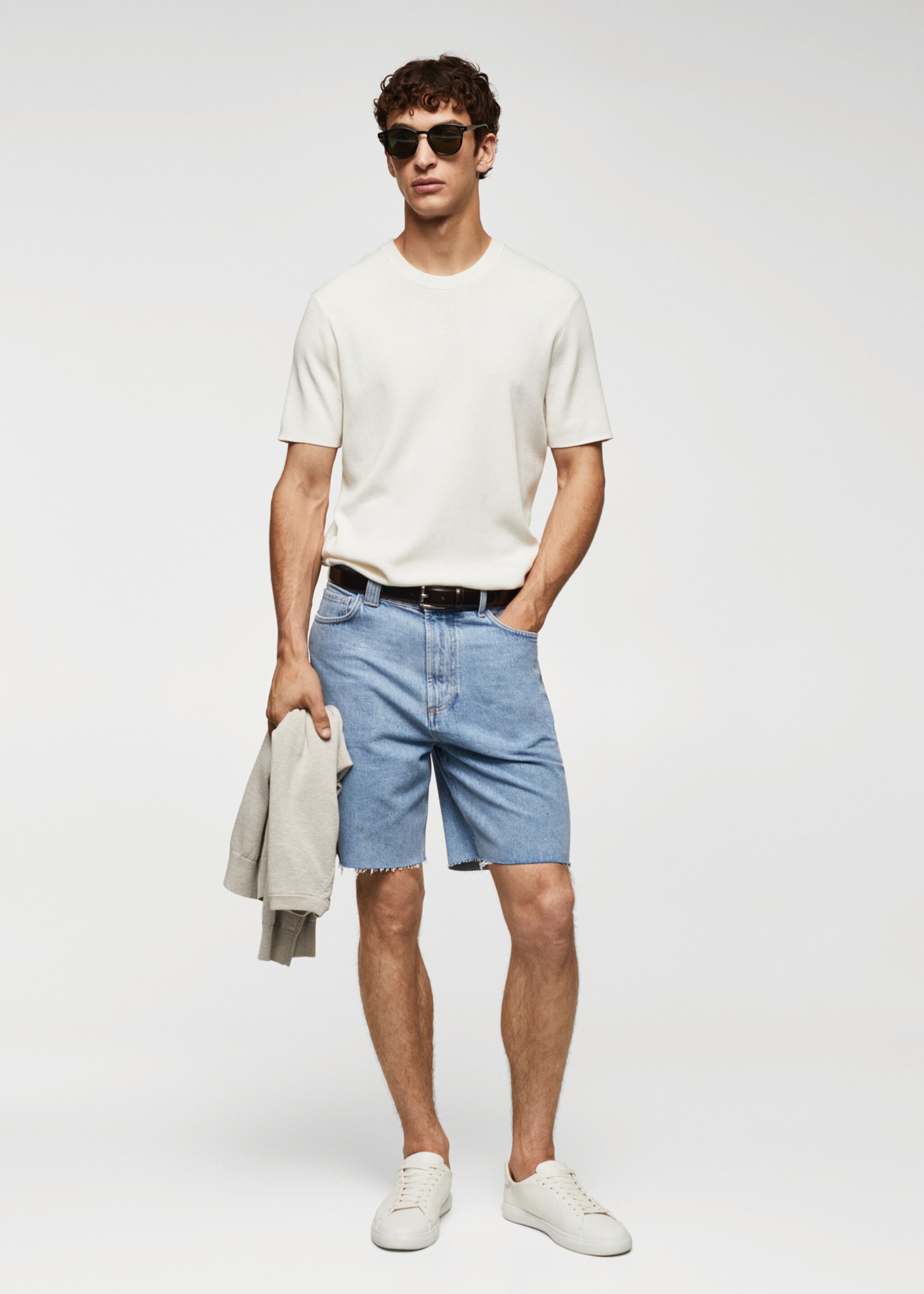 Regular-fit denim shorts - General plane