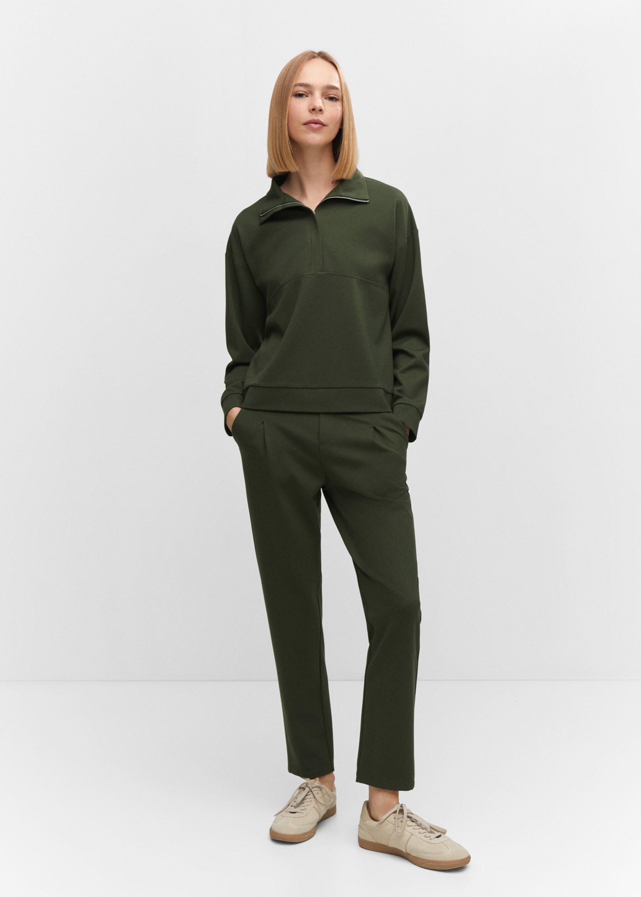 Sweatshirt mit halbhohem Kragen und Reißverschluss - Allgemeine Ansicht
