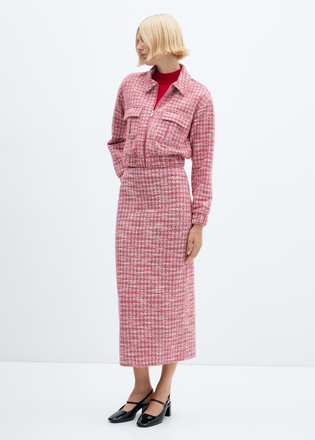 Jupe tweed pied de poule deals