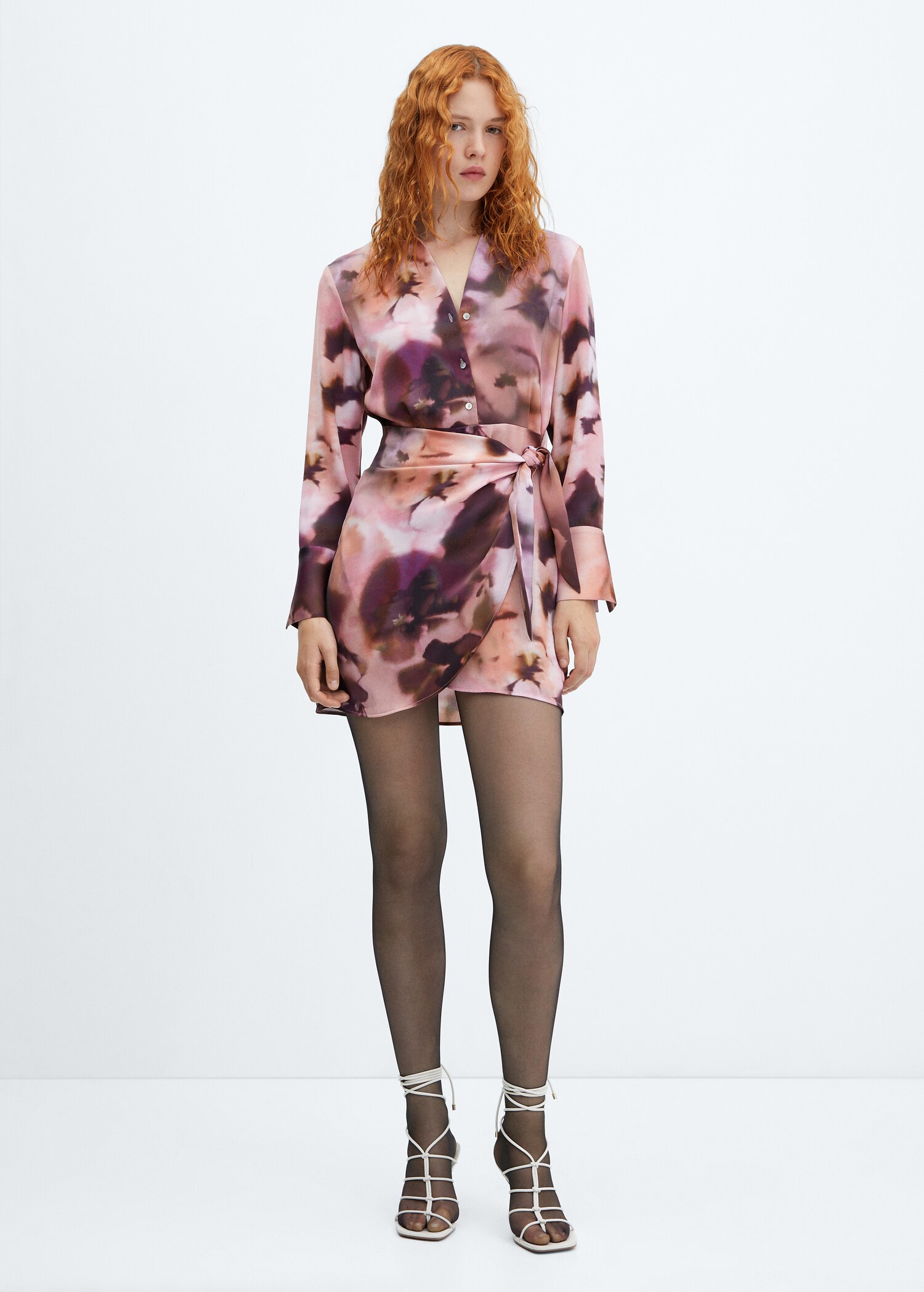 Floral-print wrap dress - General plane