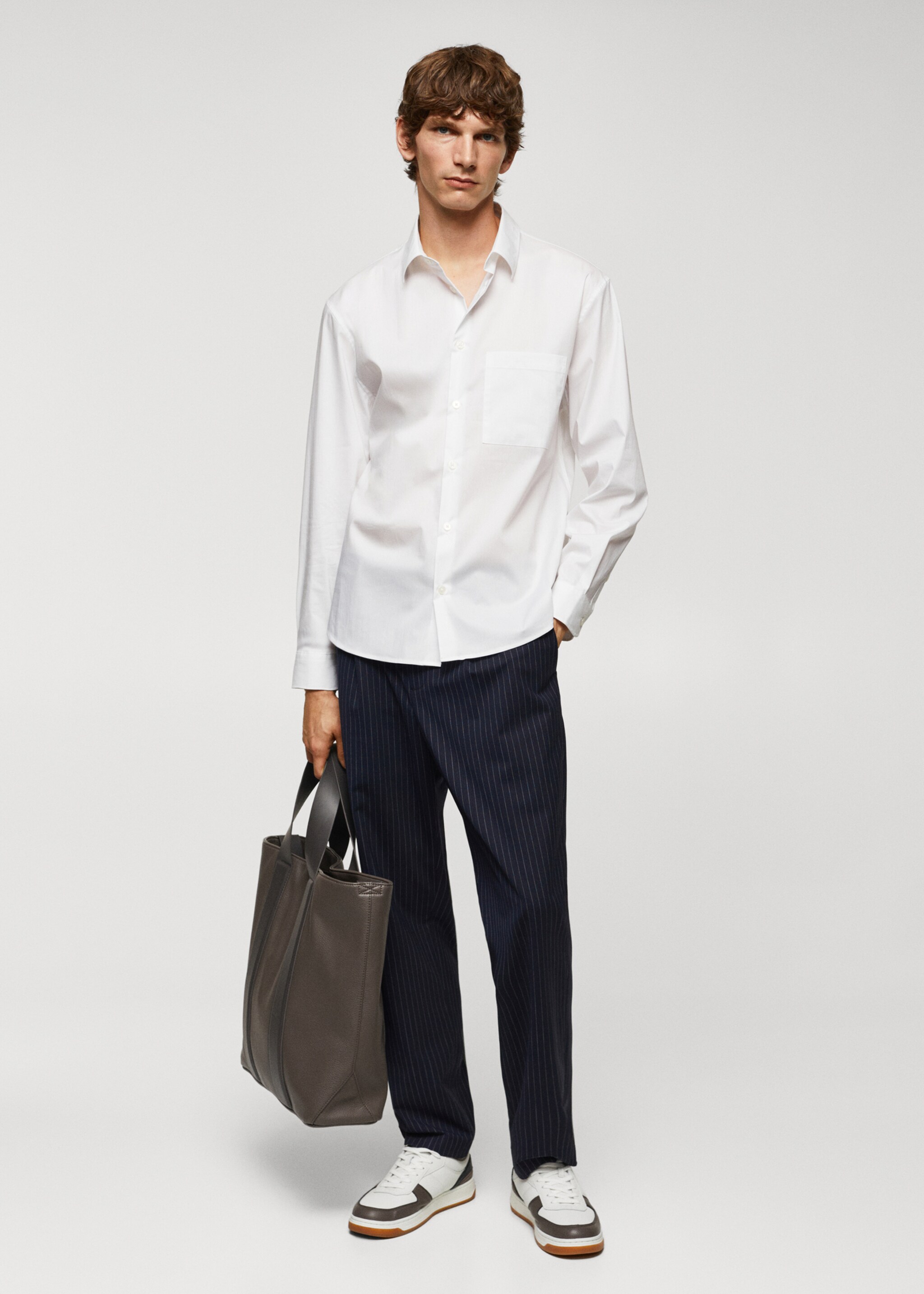 Relaxed fit cotton pocket shirt - General plane, White. Ref: 57075950-00.