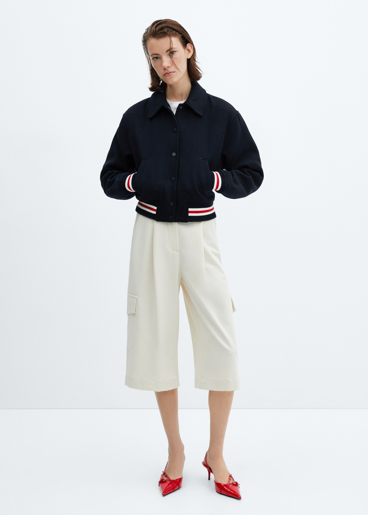 Oversized woollen bomber jacket - General plane
