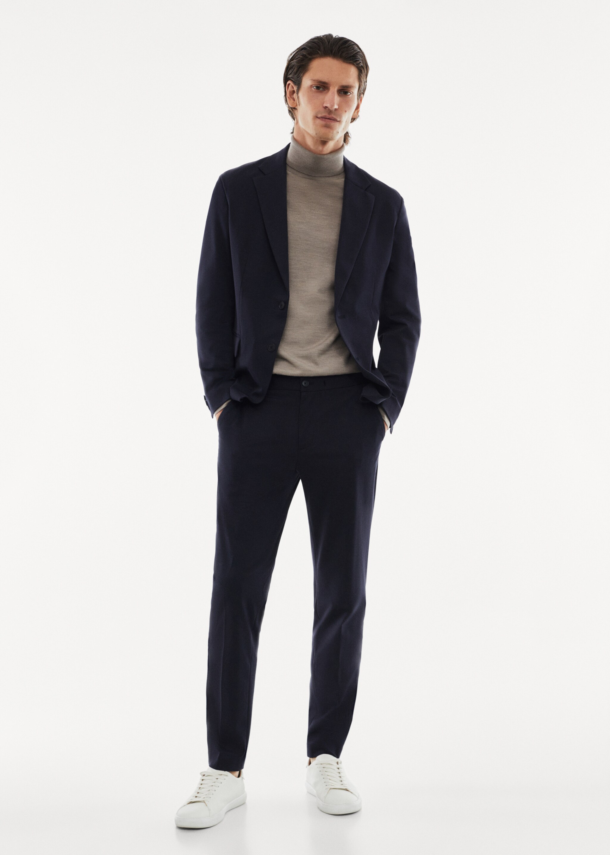 Slim-fit stretch suit jacket - General plane
