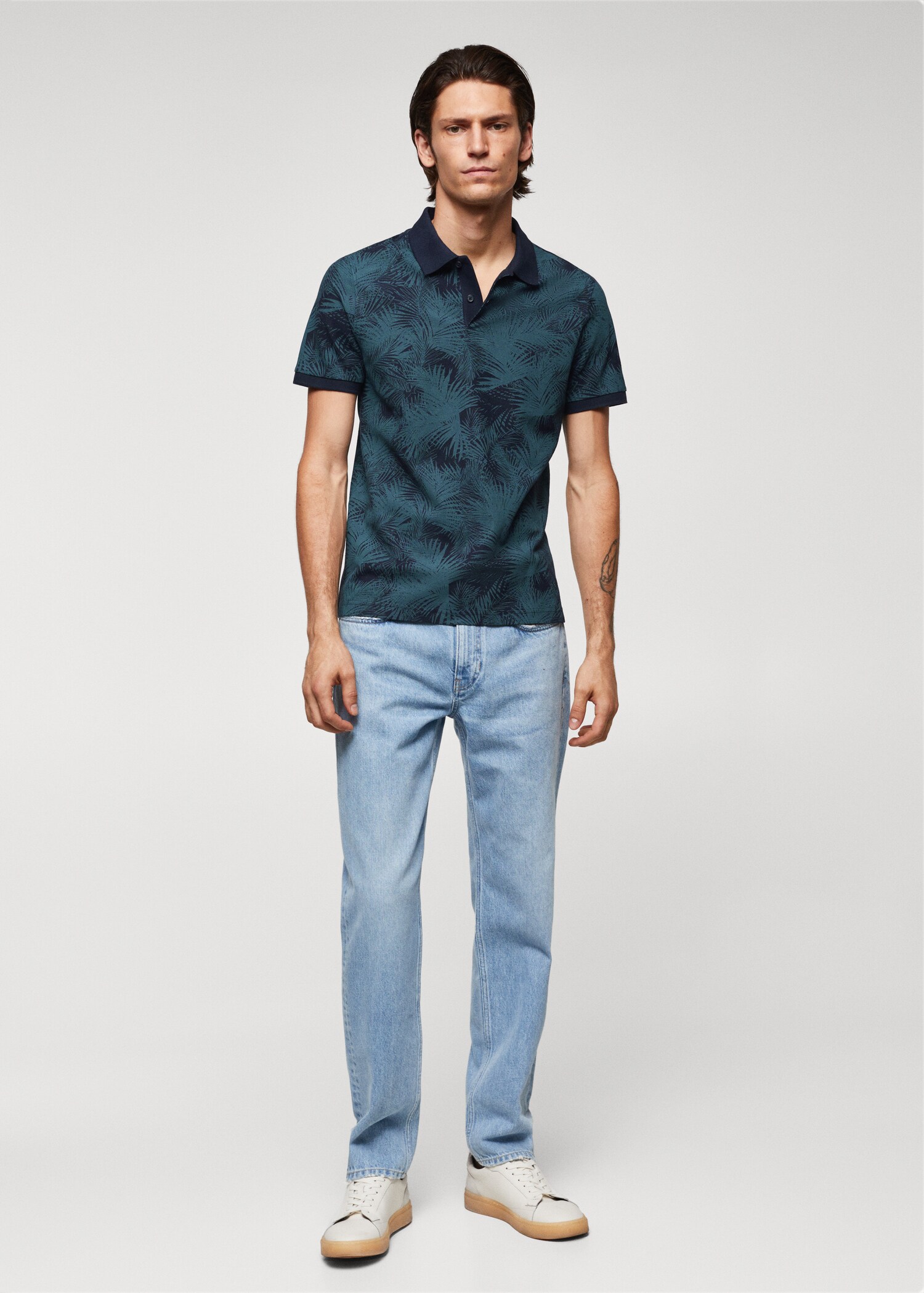 Palm print polo shirt - General plane