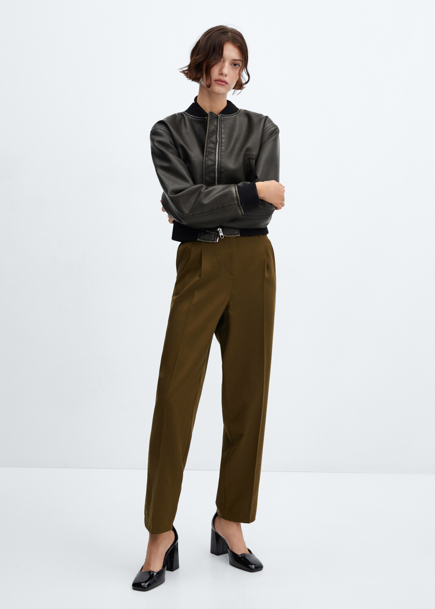 Pantalon taille haute pinces - Plan général