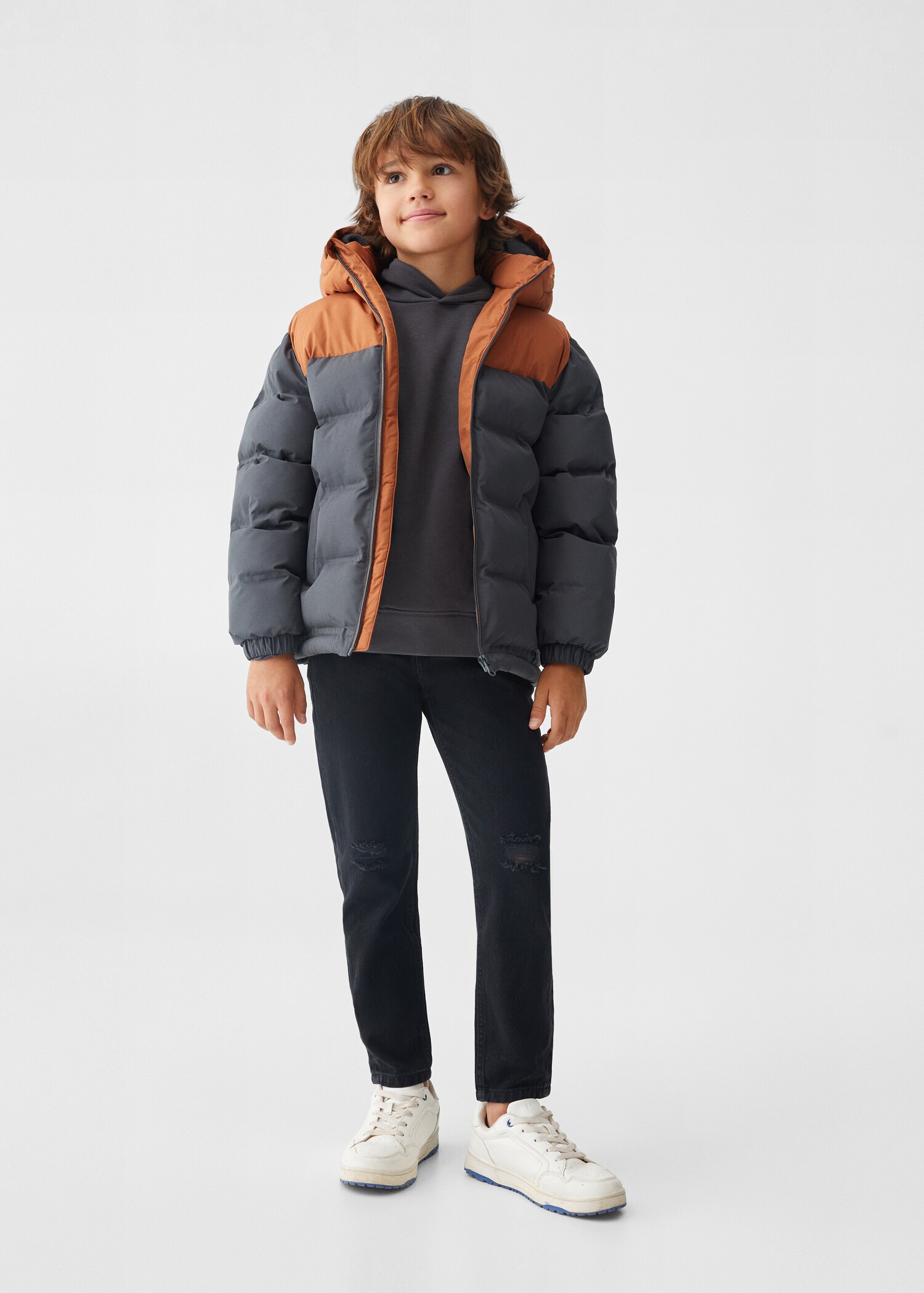 Stepp-Anorak mit Kapuze - Allgemeine Ansicht