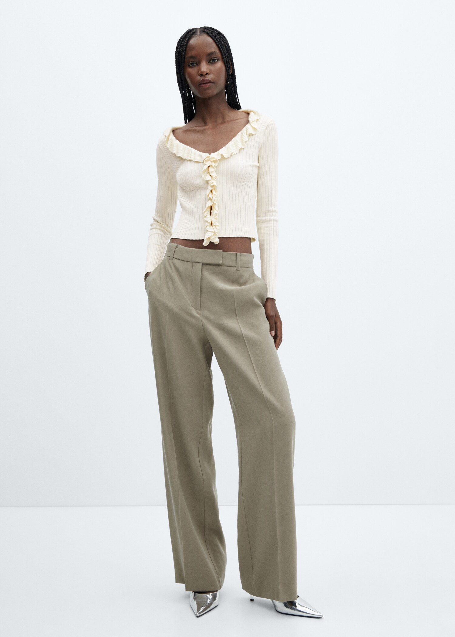 Ruffle  knit cardigan - General plane