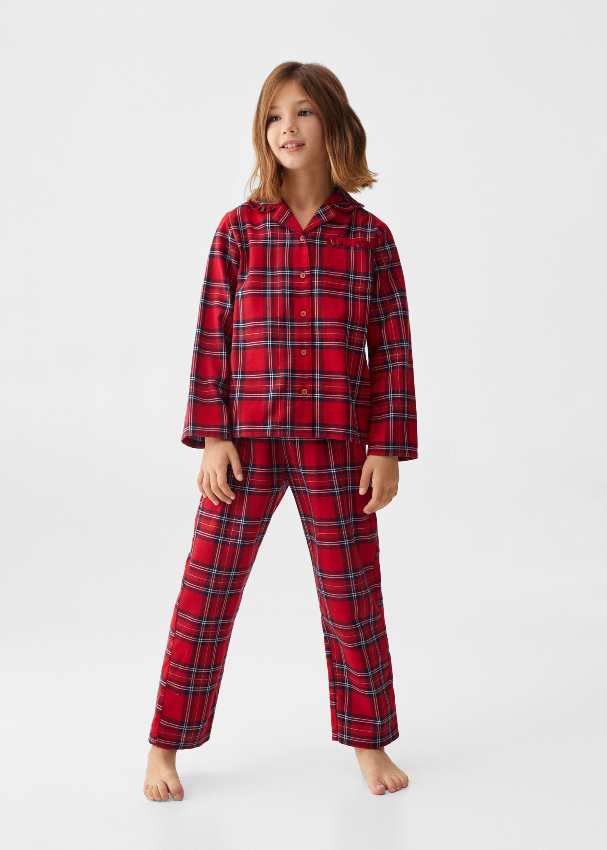 Pyjama long deux pièces carreaux - Plan général