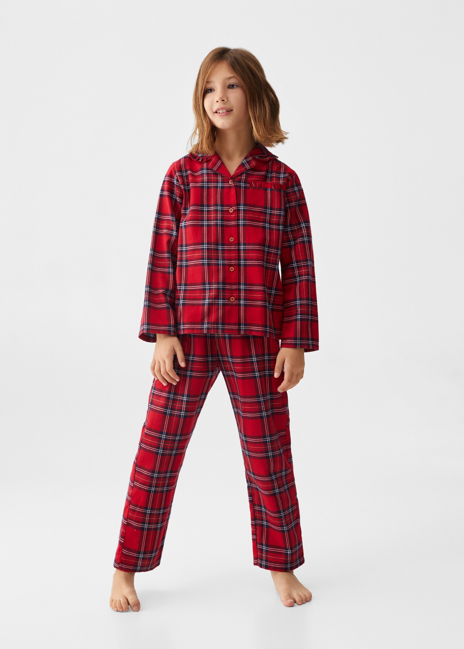 Todelt lang rutete pyjamas - Total bildeutsnitt
