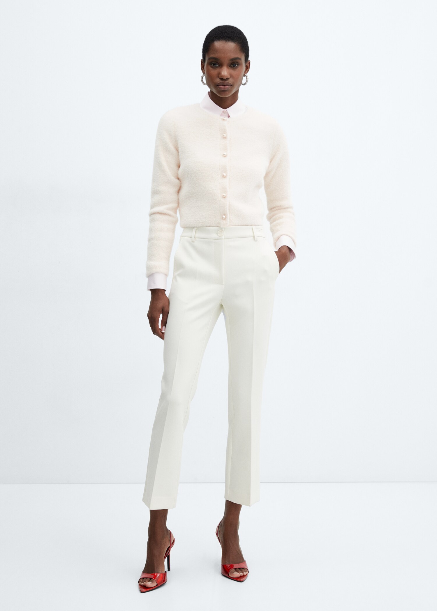 Fur-effect knitted cardigan - General plane
