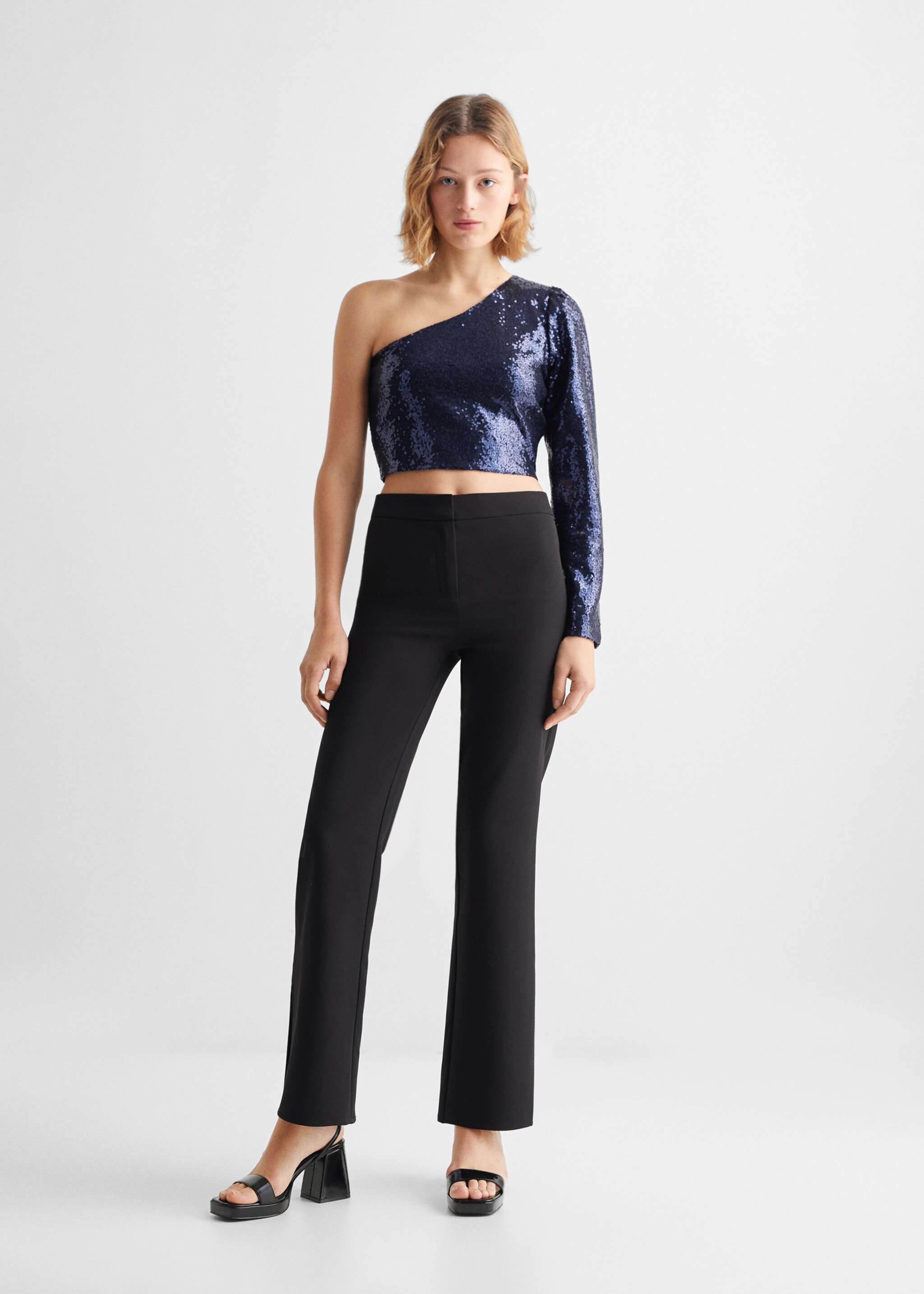 Asymmetrische top met pailletten - Overzichtstekening