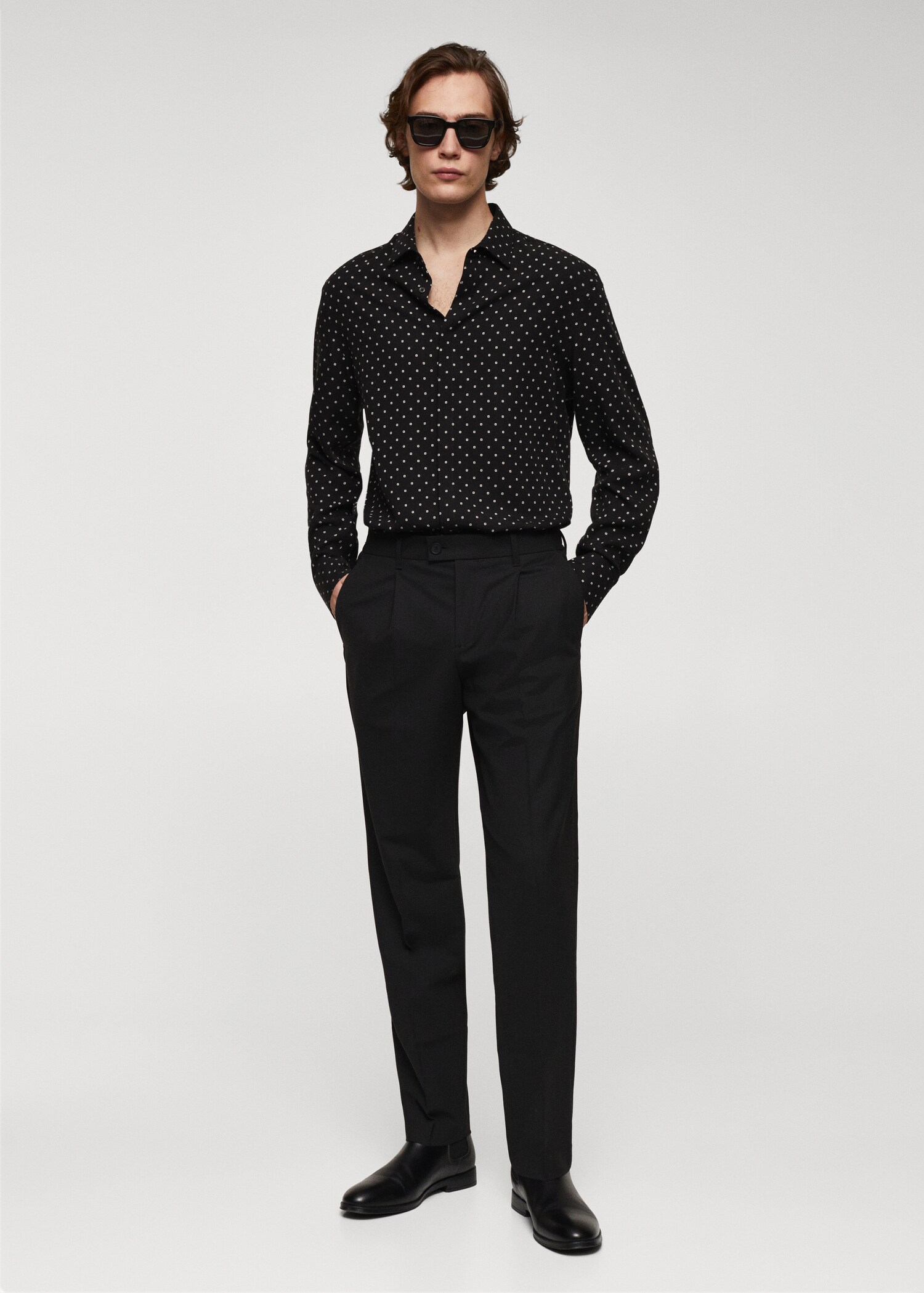 Geometric-print flowing shirt - General plane