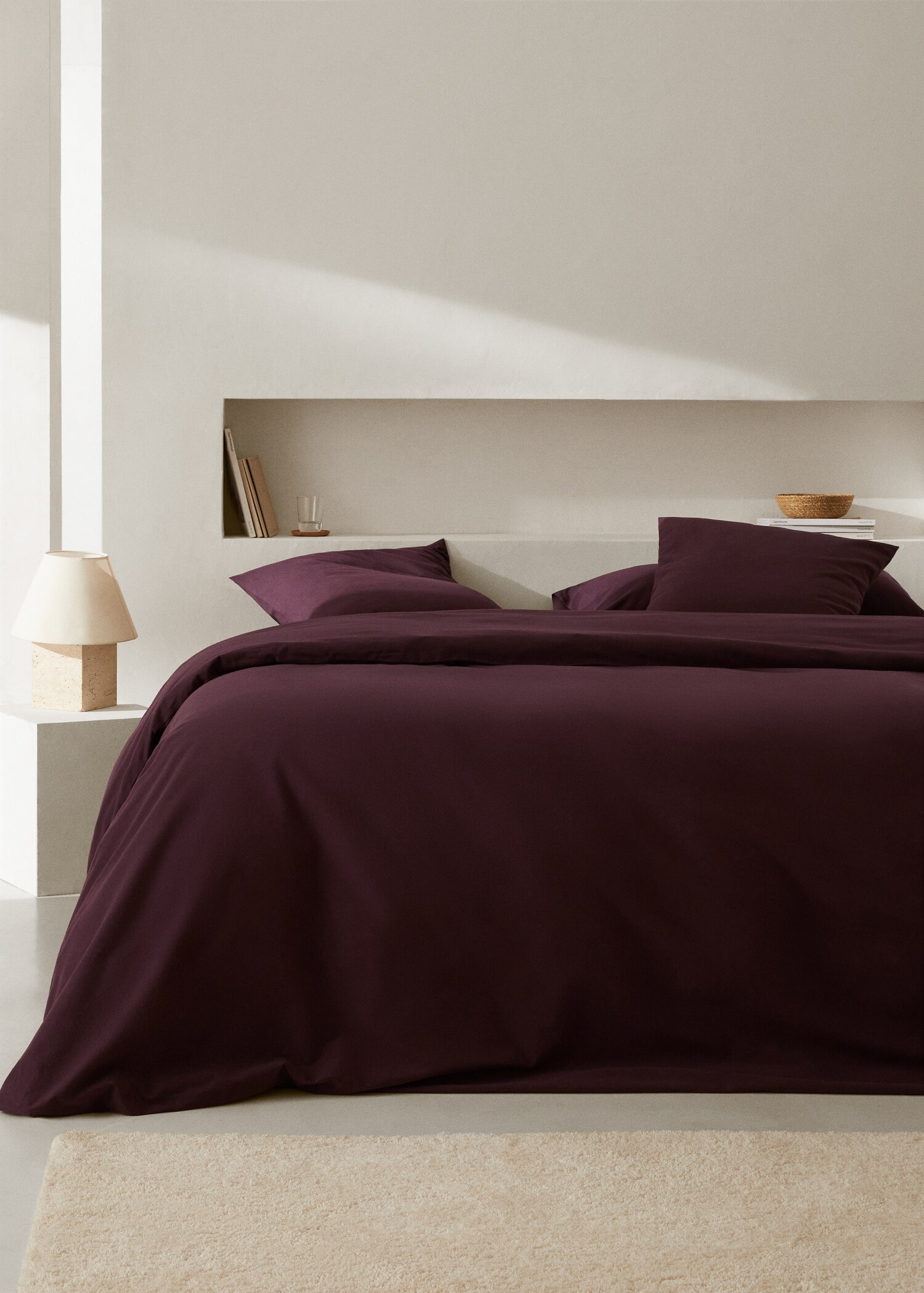Plain flannel duvet cover Single bed - General plane