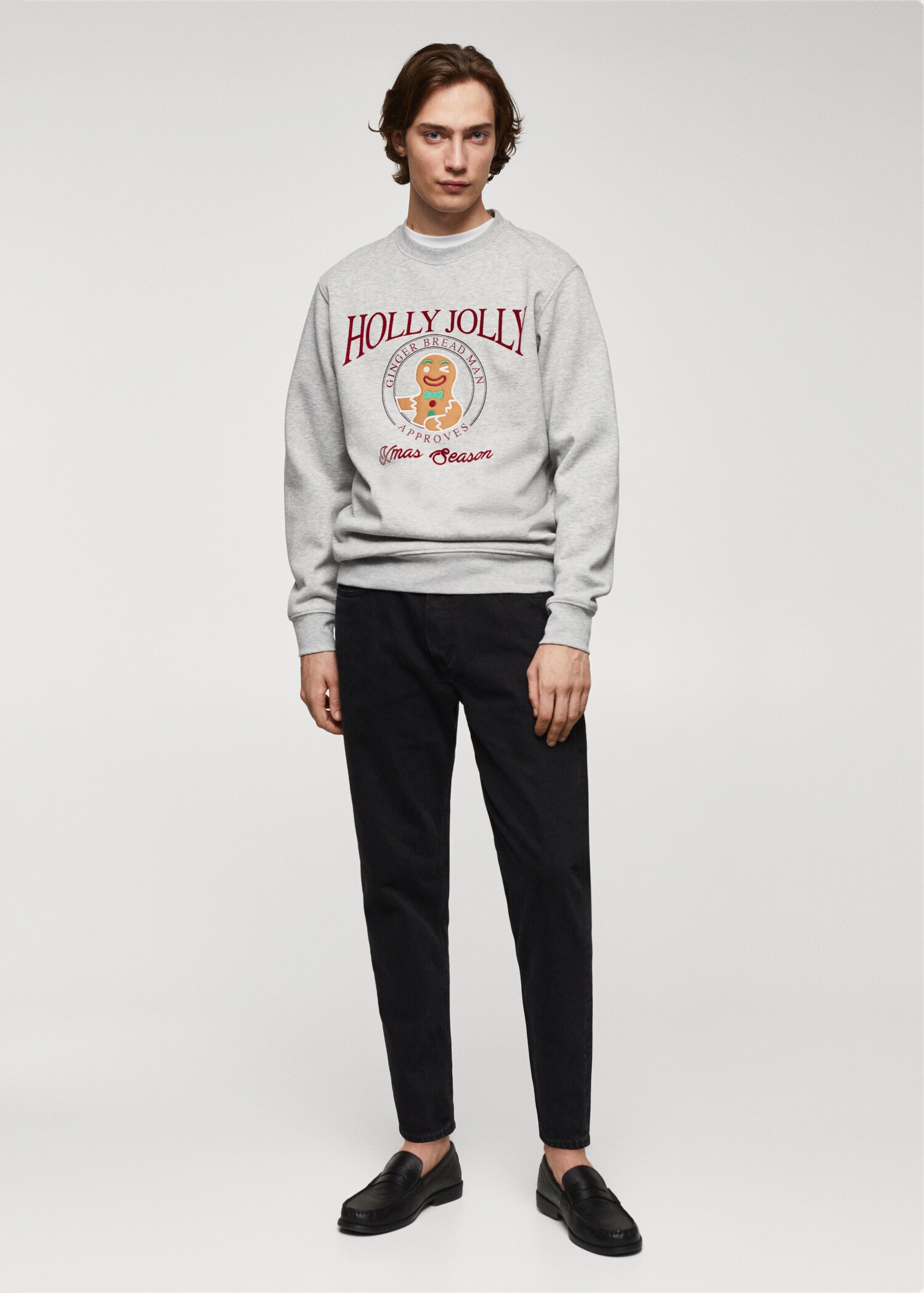 Sudadera estampada detalles terciopelo - Plano general