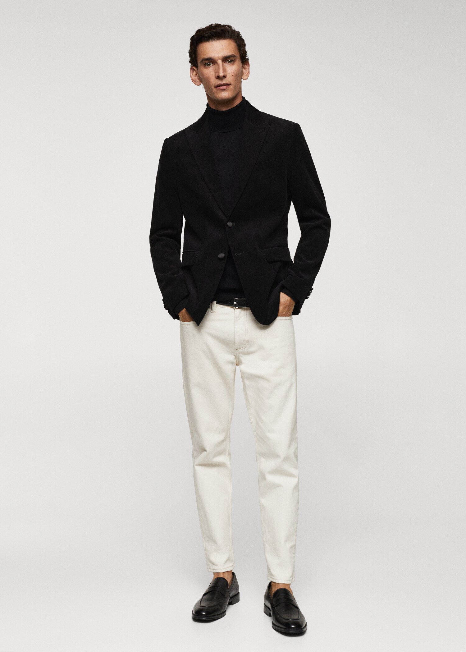 Corduroy slim fit overhemd - Overzichtstekening