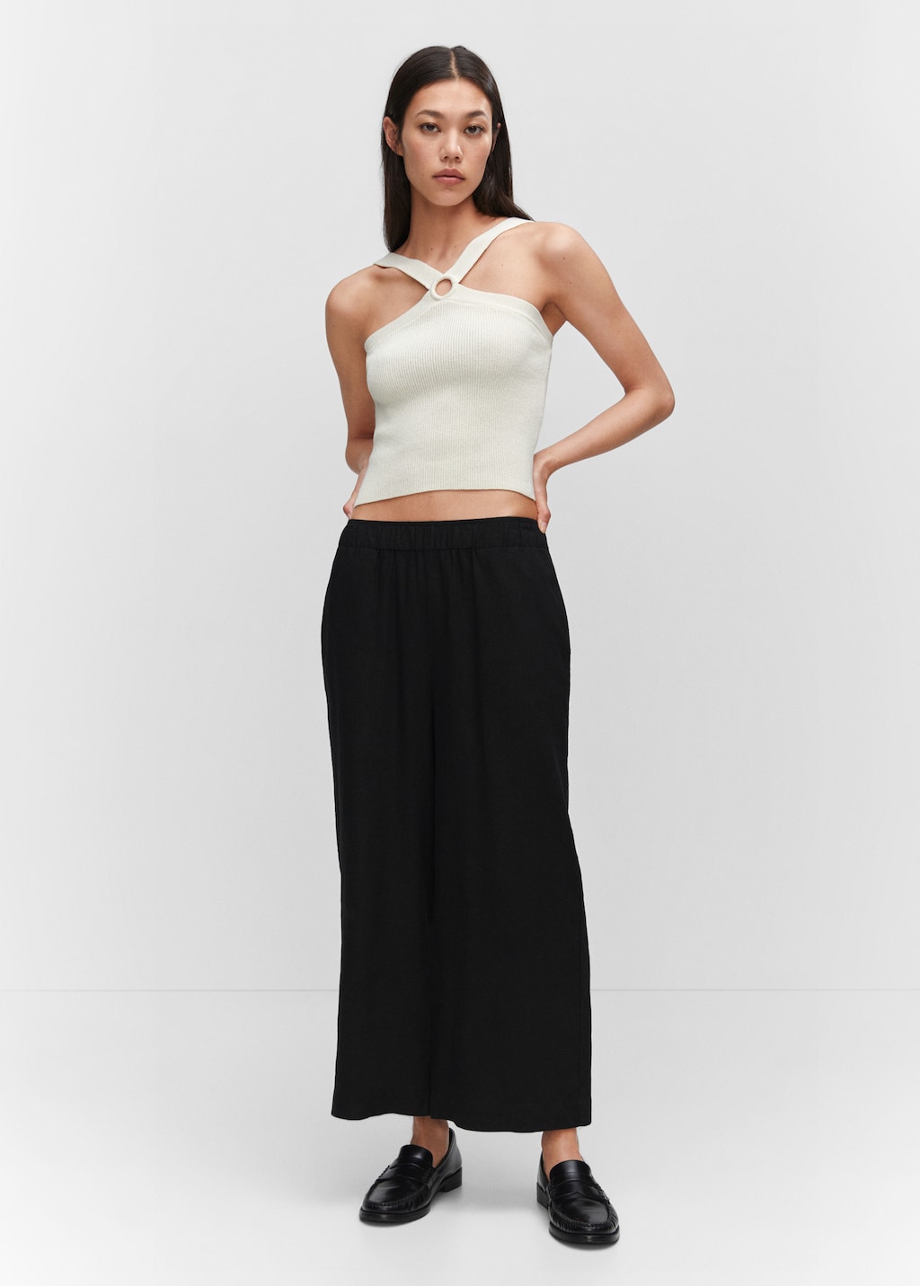 Jupe culotte lin Femme MANGO OUTLET Suisse