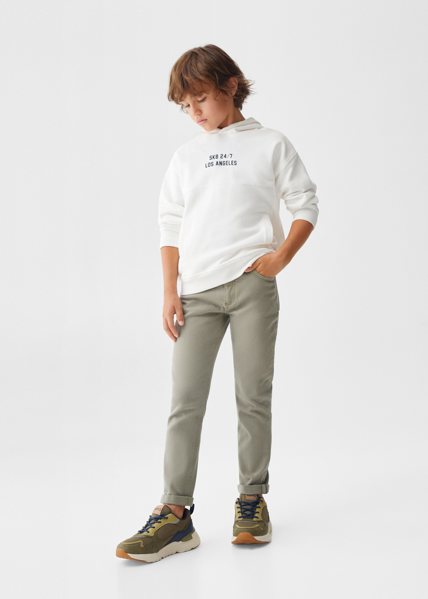 Pantalón recto franela - Plano general