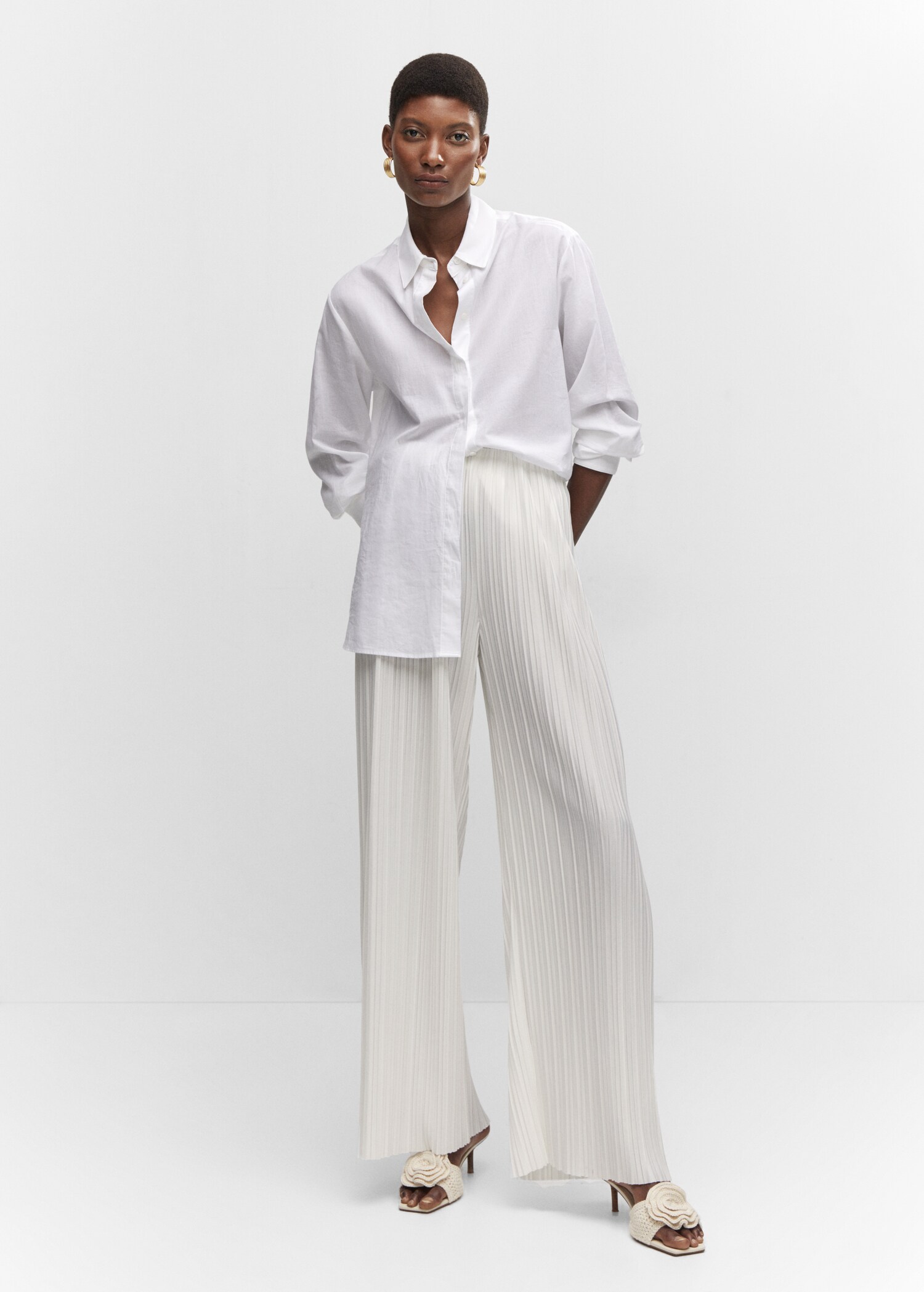 Pantalon wideleg plissé - Plan général