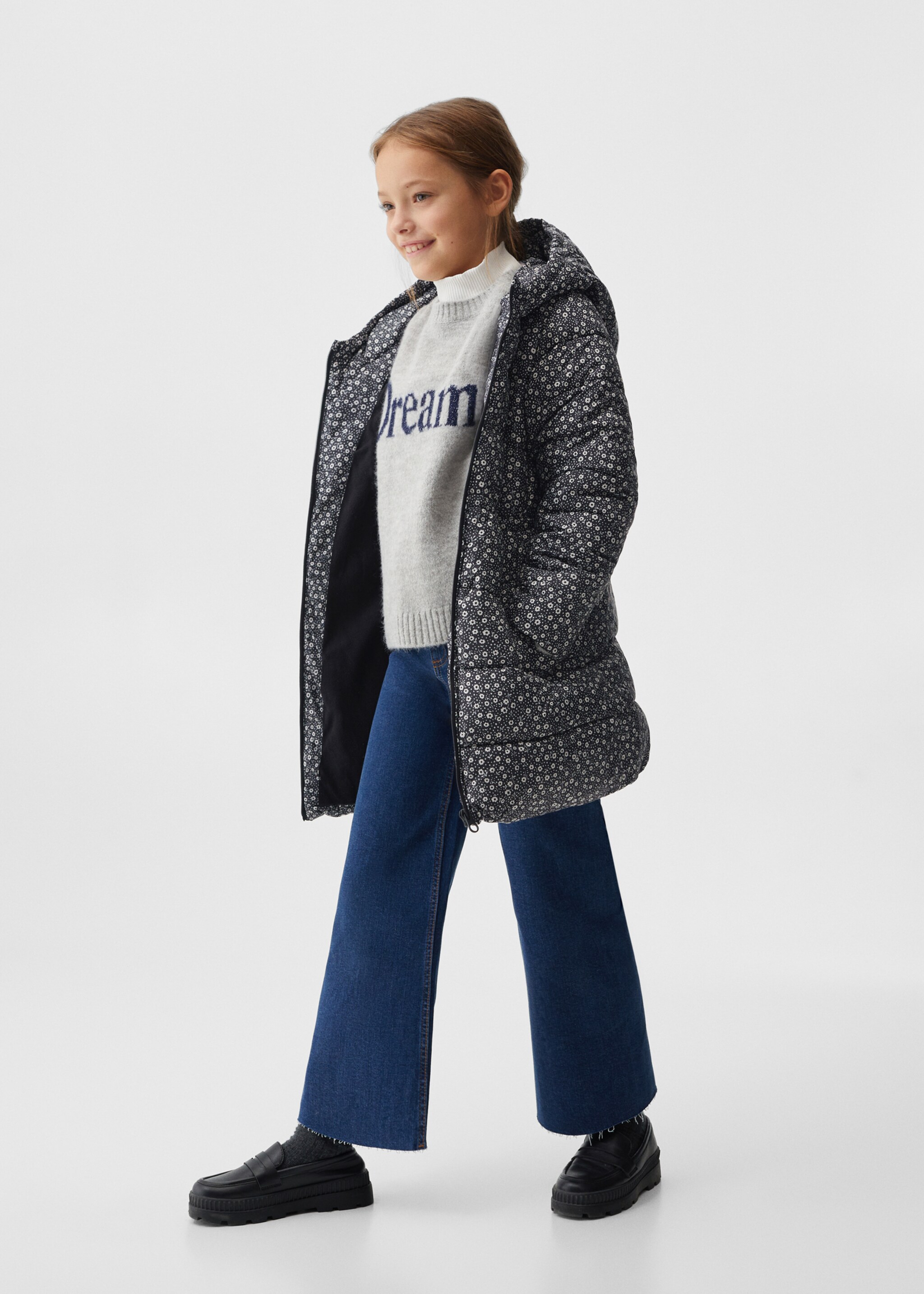 Quilted long coat - General plane