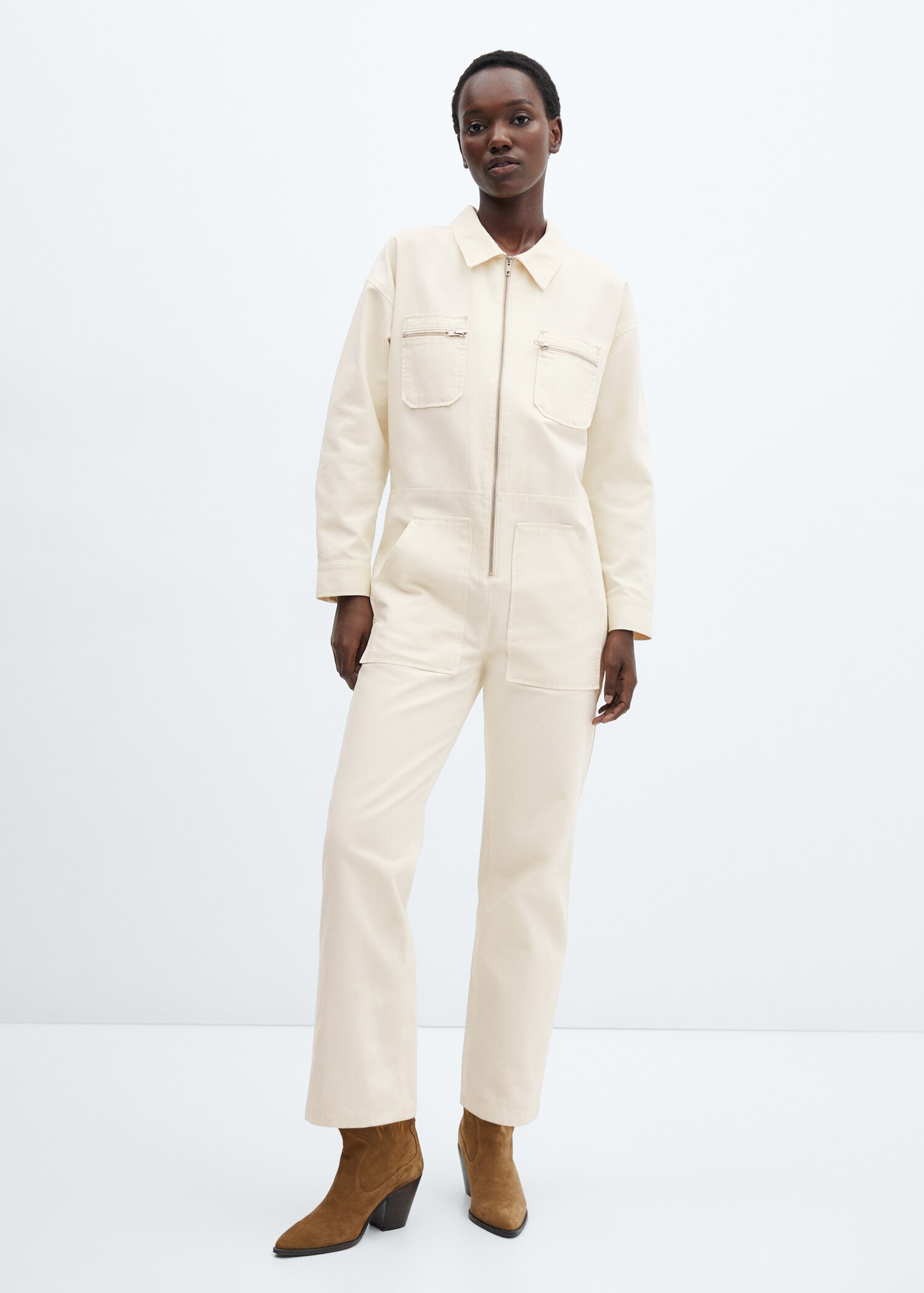 Jeans-Jumpsuit mit Reißverschluss - Allgemeine Ansicht