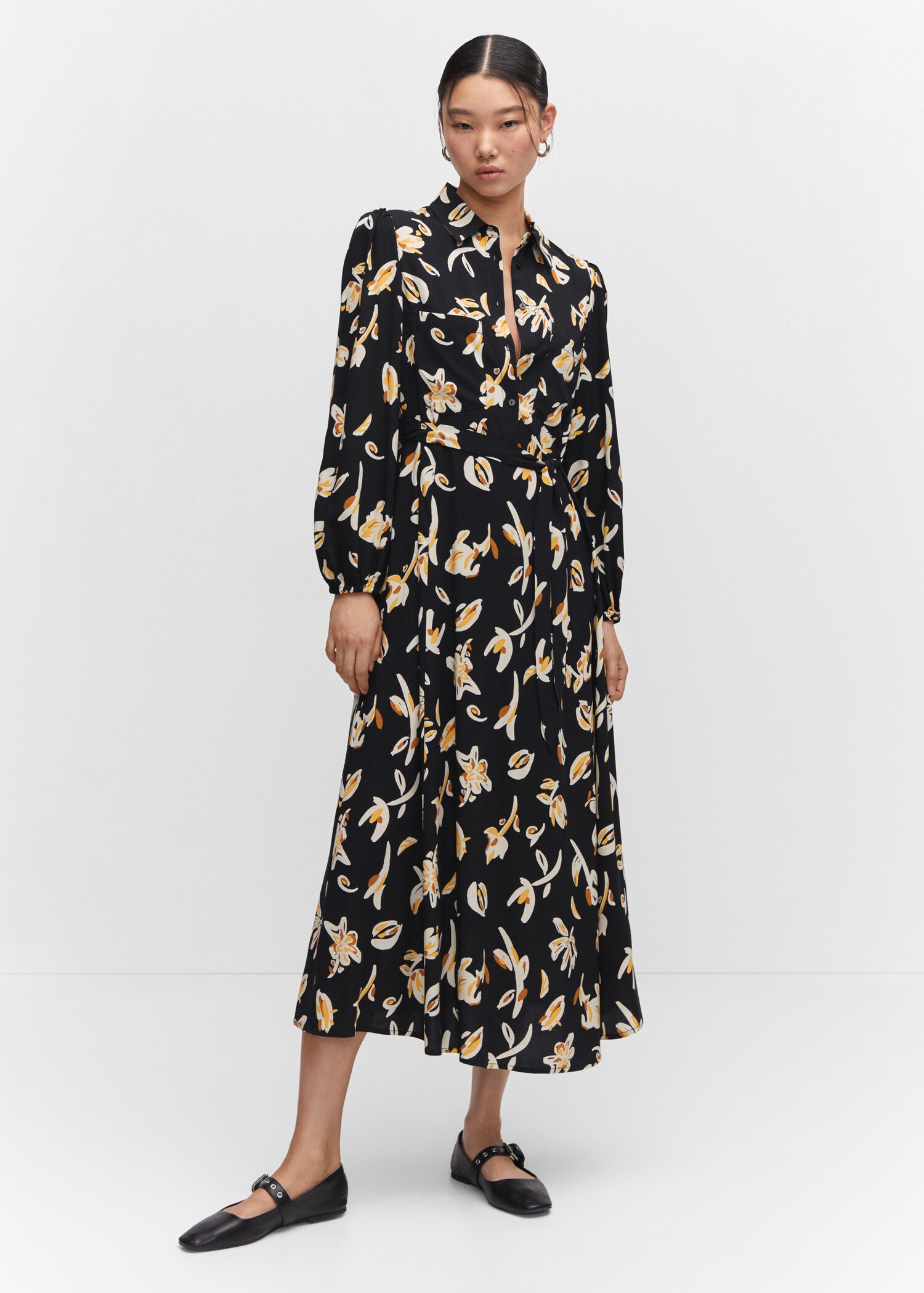 Vestido camisero estampado - Plano general