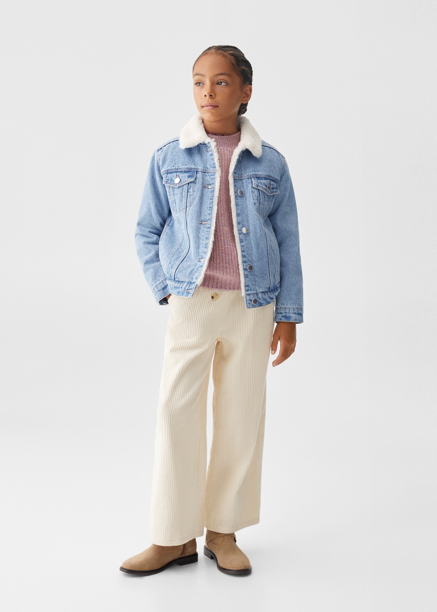 Shearling denim jacket - General plane