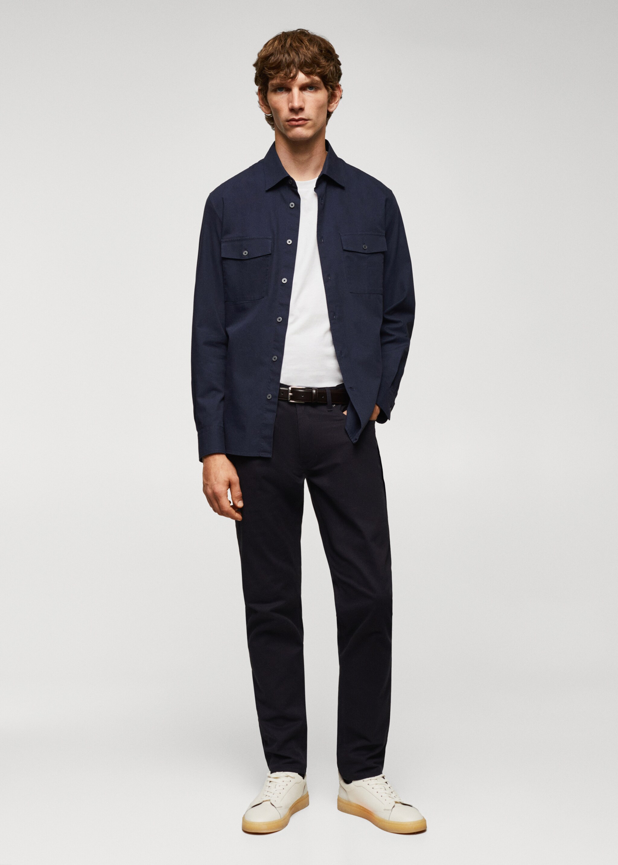 Sobrecamisa algodão bolsos - Plano geral