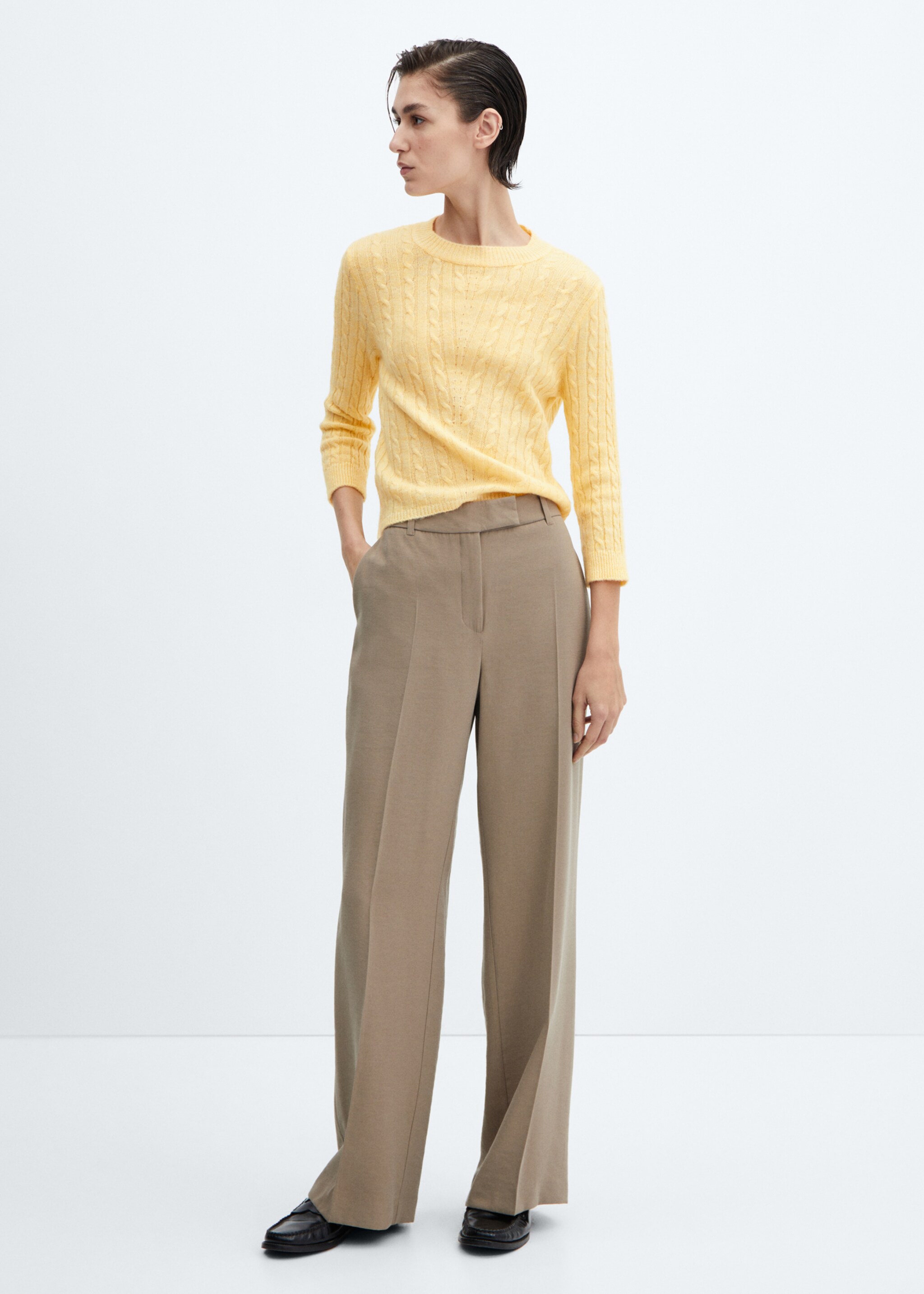 Pullover mit Zopfmuster - Allgemeine Ansicht