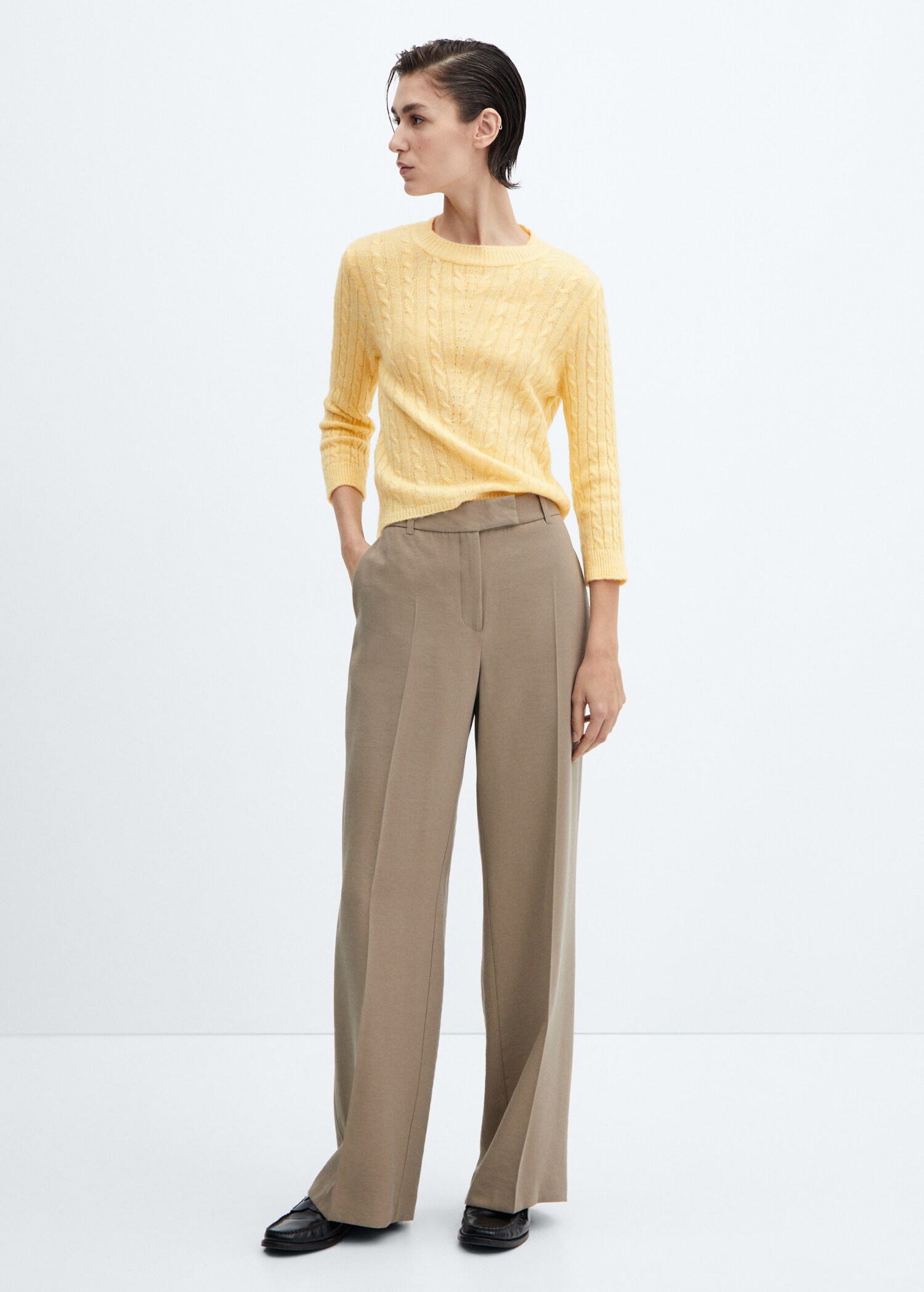 Pullover mit Zopfmuster - Allgemeine Ansicht
