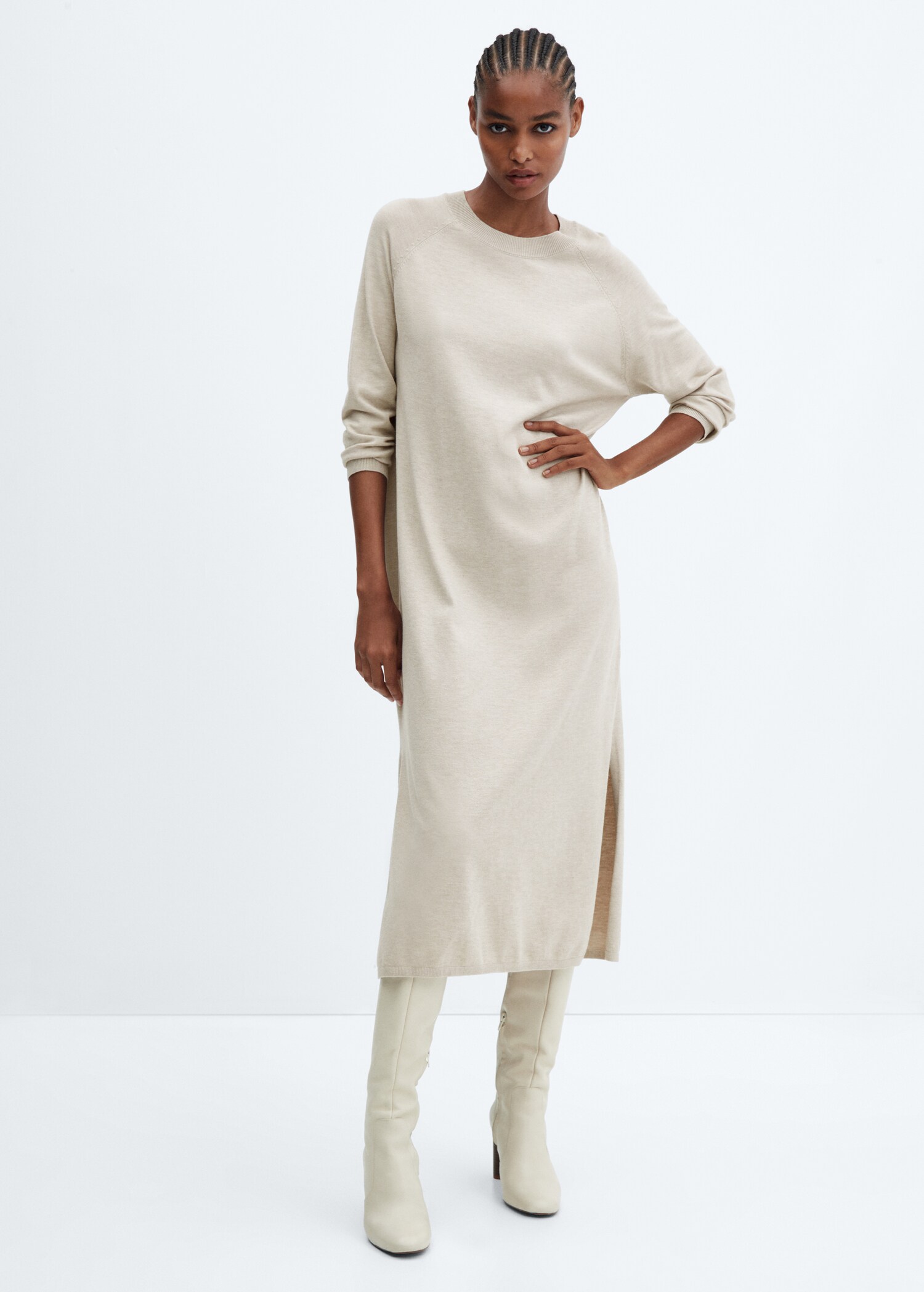 Strickkleid mit Rundhalsausschnitt - Allgemeine Ansicht