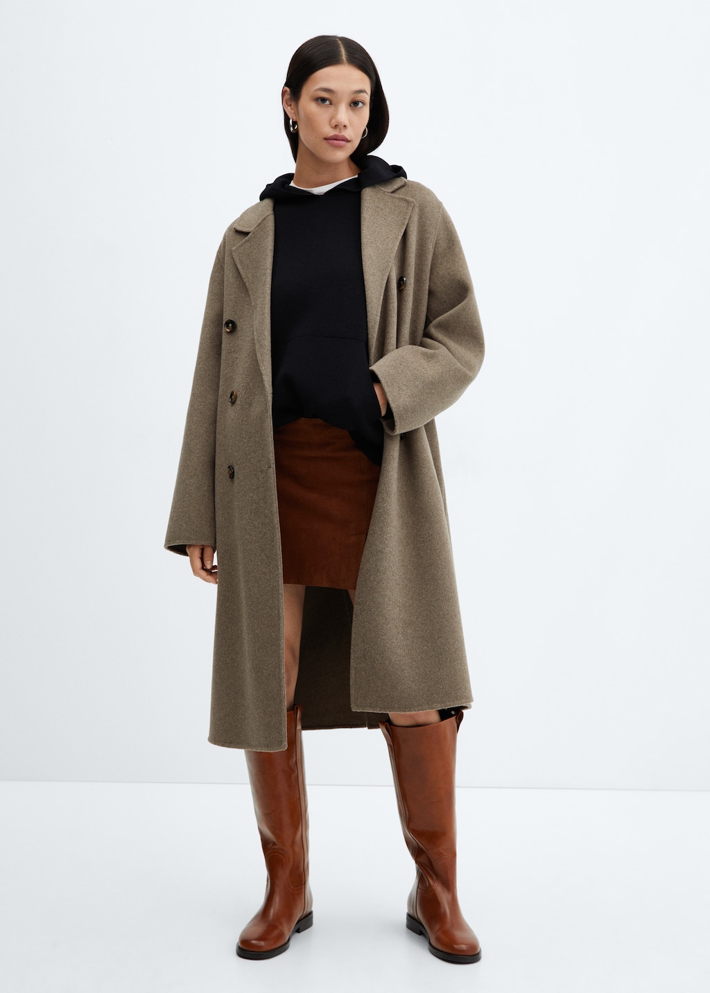 Handmade oversized wool coat - Women | MANGO OUTLET USA