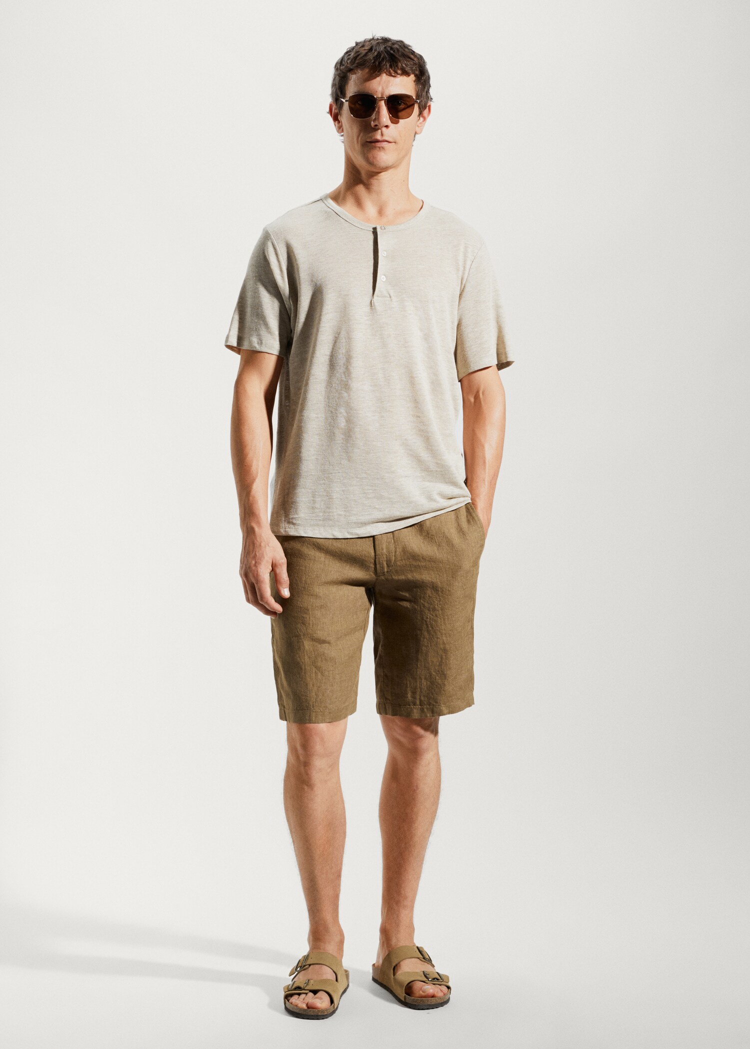 100% linen bermuda shorts - General plane