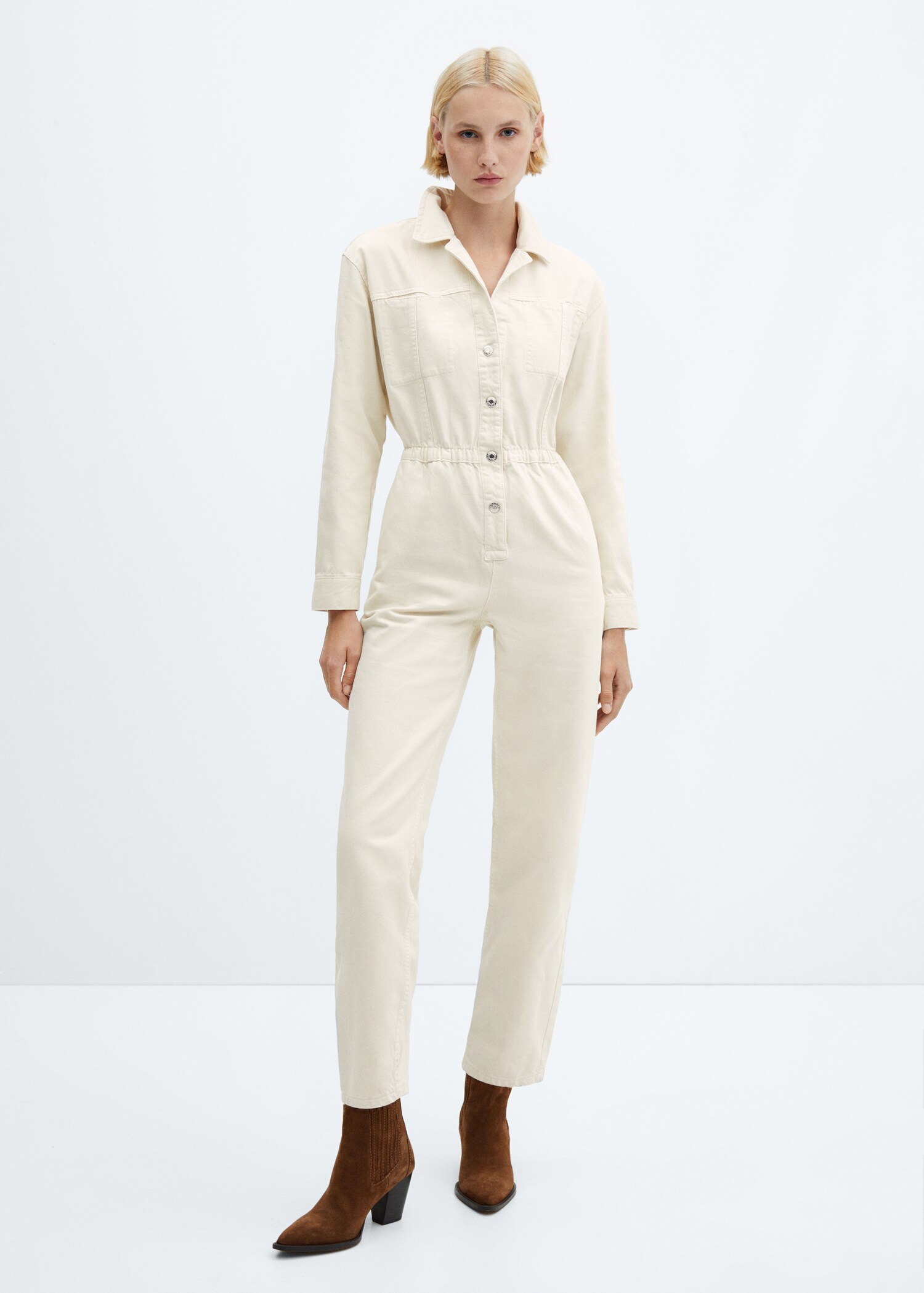 Langer Jeans-Jumpsuit - Allgemeine Ansicht