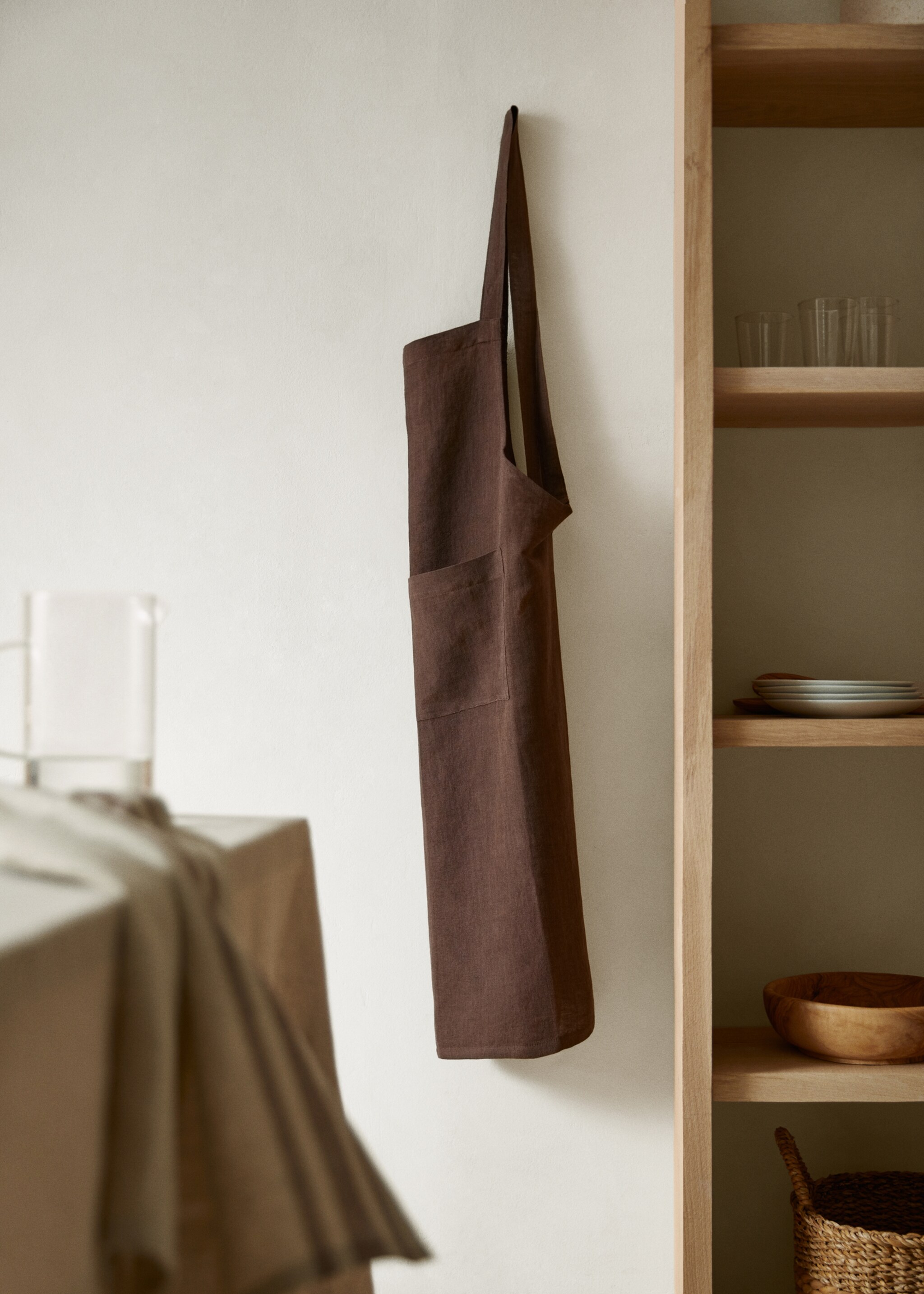 Tablier lin et coton - Plan général, Marron. Ref: 57086310-00.