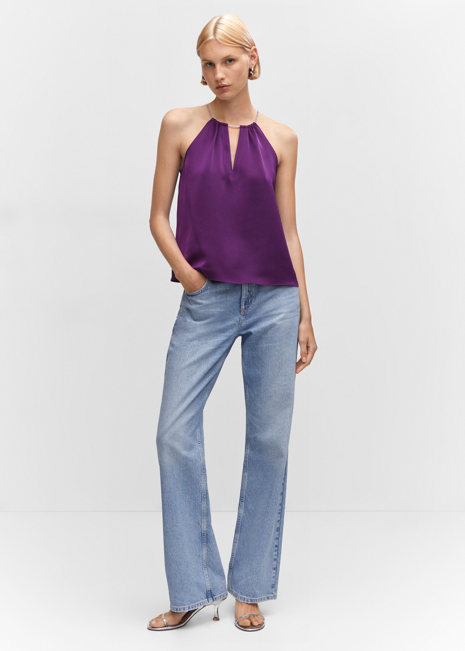 Top halter detalle strass - Plano general