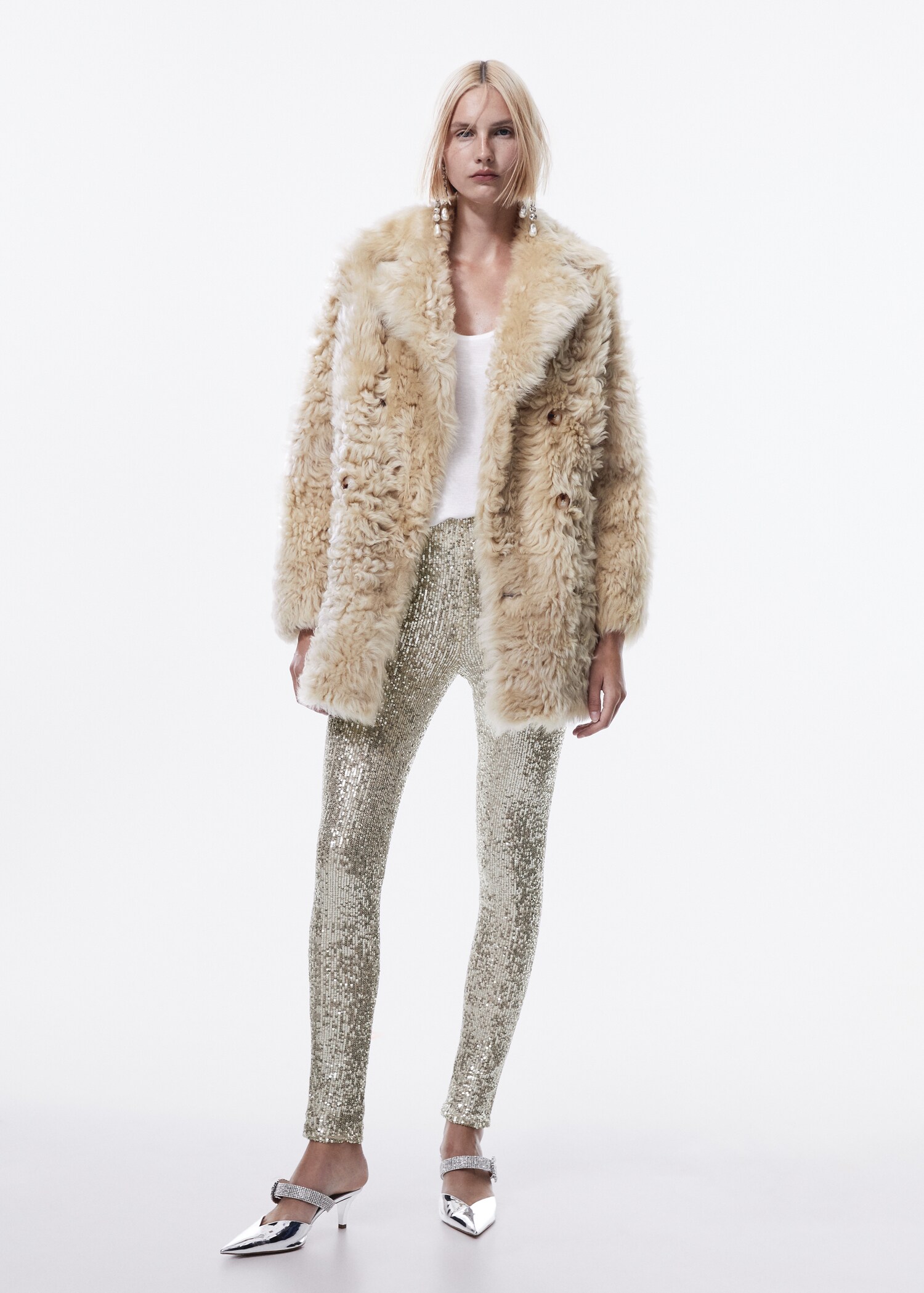Elastic sequin trousers - General plane